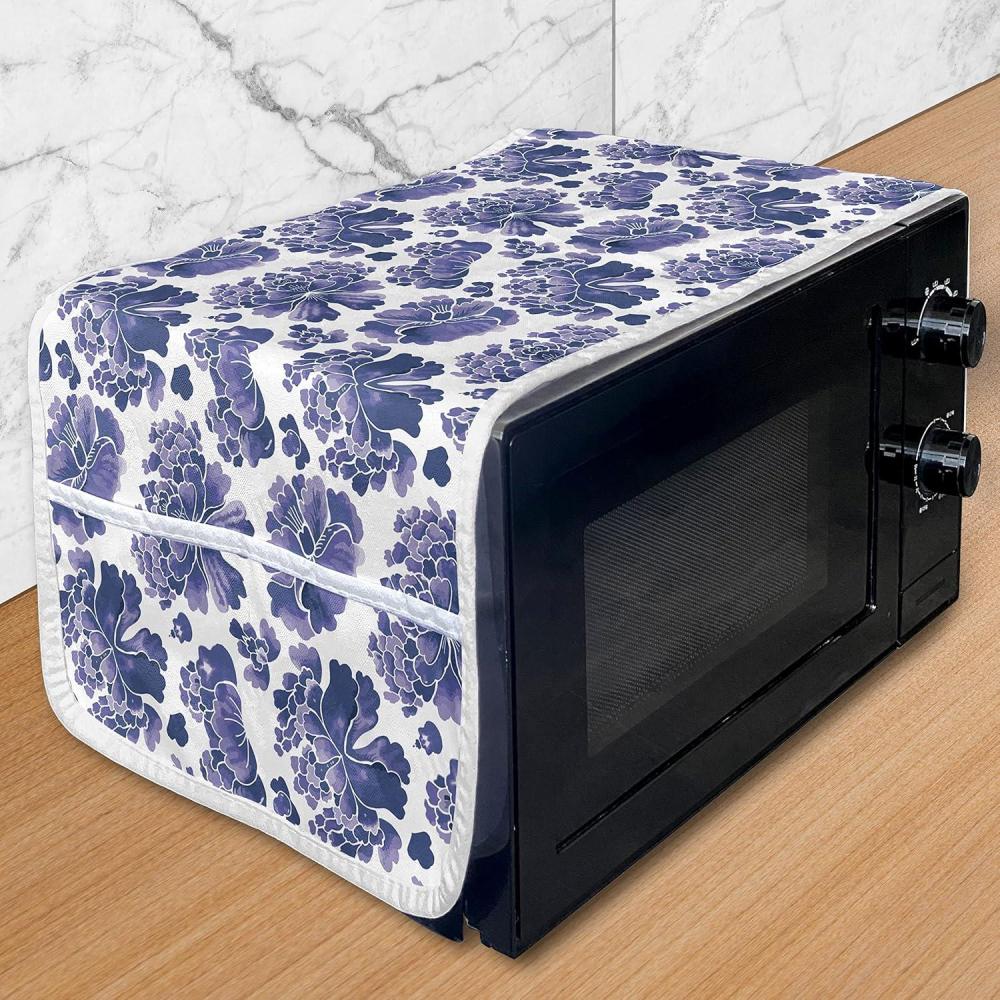 imageAmbesonne Valentines Day Microwave Oven Cover Cartoon Hearts with Arrows Love Passion and Romance Pattern Water Resistant Organizer with Pockets for Kitchen 36 x 12 Dark Coral Brown WhiteLilac Purple White
