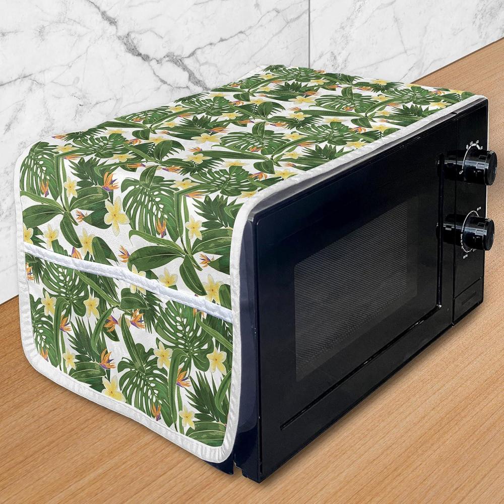 imageAmbesonne Valentines Day Microwave Oven Cover Romantic Pandas Hearts Doodle Love Theme Art Pattern Water Resistant Organizer with Pockets for Kitchen 36 x 12 Charcoal Grey Pink and WhiteWhite Olive Green