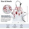 Ambesonne Christmas Apron, Traditional Design Holly Berry Branches Snow and Bokeh Effect Print, Unisex Kitchen Bib with Adjustable Neck for Cooking Gardening, Adult Size, White and Red