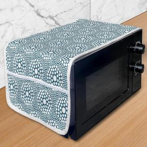 Ambesonne Love Microwave Oven Cover, Various Ornamental Hearts in Pastel Colors Valentine’s Day Themed Design, Water Resistant Organizer with Pockets for Kitchen, 36″ x 12″, Blush Multicolor(Petrol Blue and White)