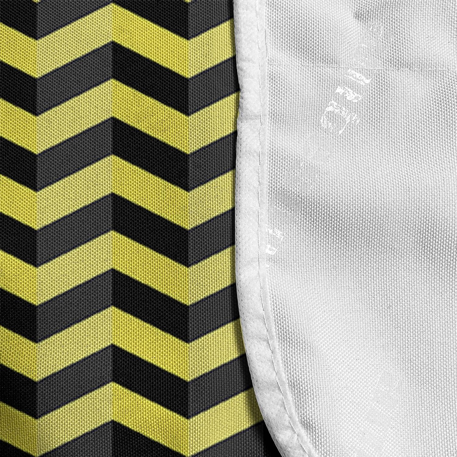 imageAmbesonne Eiffel Microwave Oven Cover Valentines Day Inspired Pattern with France Paris Oh La La Texts Heart Shapes Water Resistant Organizer with Pockets for Kitchen 36 x 12 Pink White BlackBlack Yellow