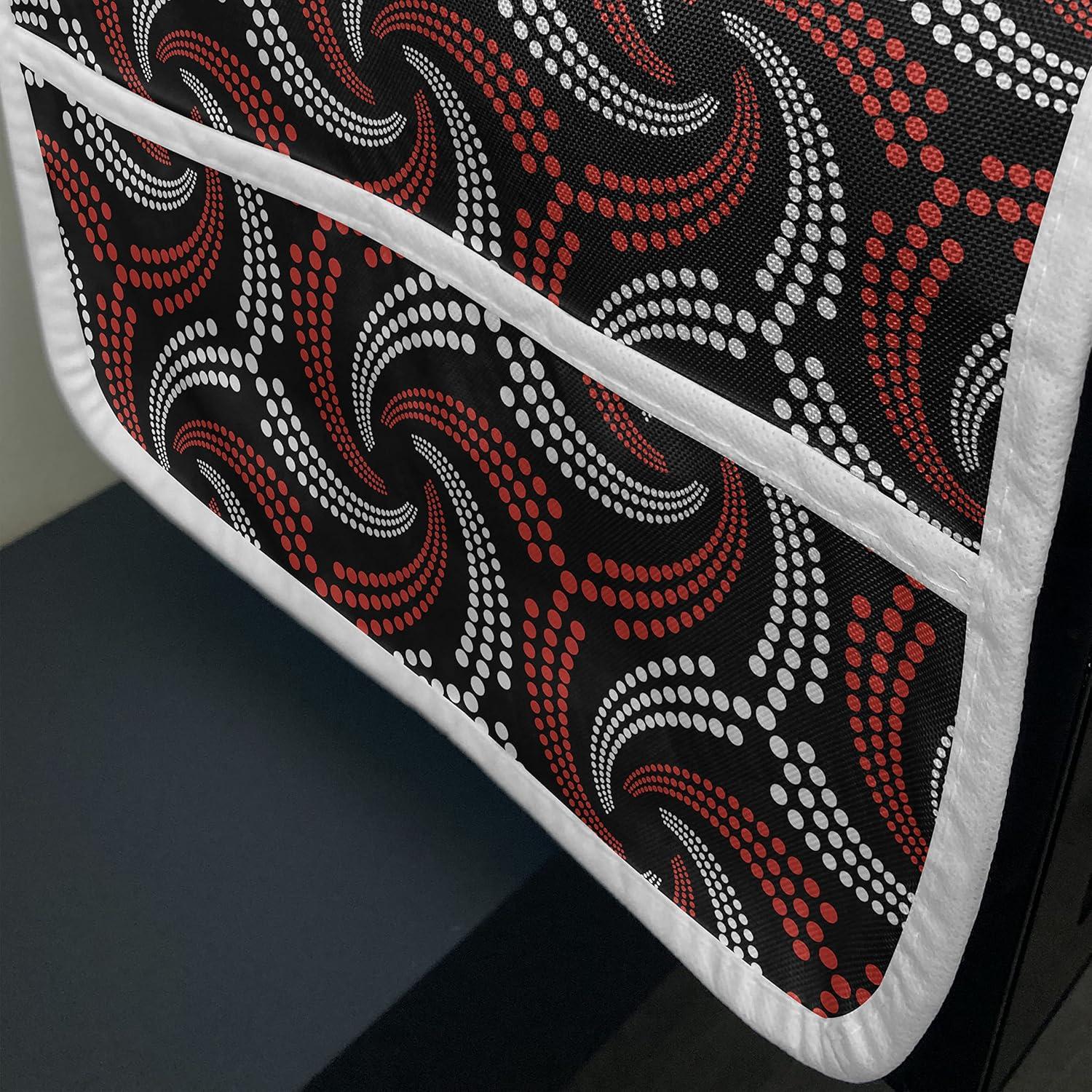 imageAmbesonne Eiffel Microwave Oven Cover Valentines Day Inspired Pattern with France Paris Oh La La Texts Heart Shapes Water Resistant Organizer with Pockets for Kitchen 36 x 12 Pink White BlackScarlet Black White