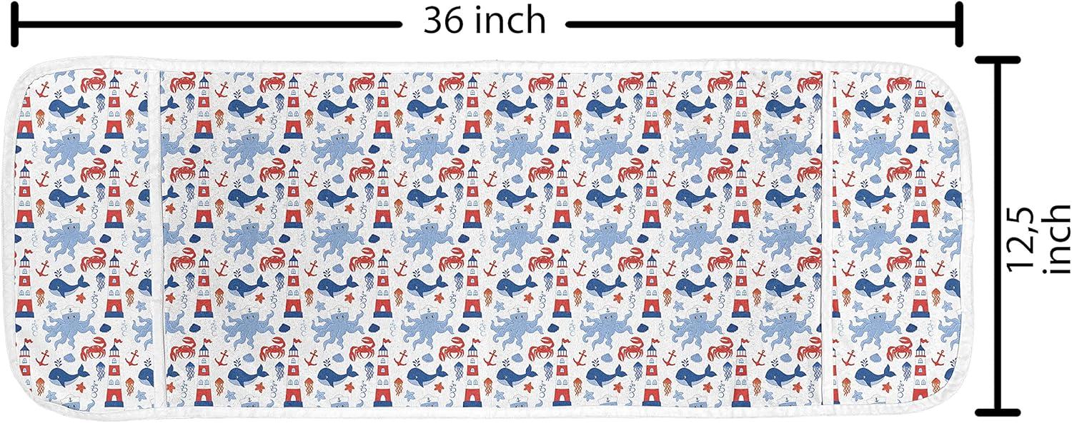 imageAmbesonne Eiffel Microwave Oven Cover Valentines Day Inspired Pattern with France Paris Oh La La Texts Heart Shapes Water Resistant Organizer with Pockets for Kitchen 36 x 12 Pink White BlackBlue Red White