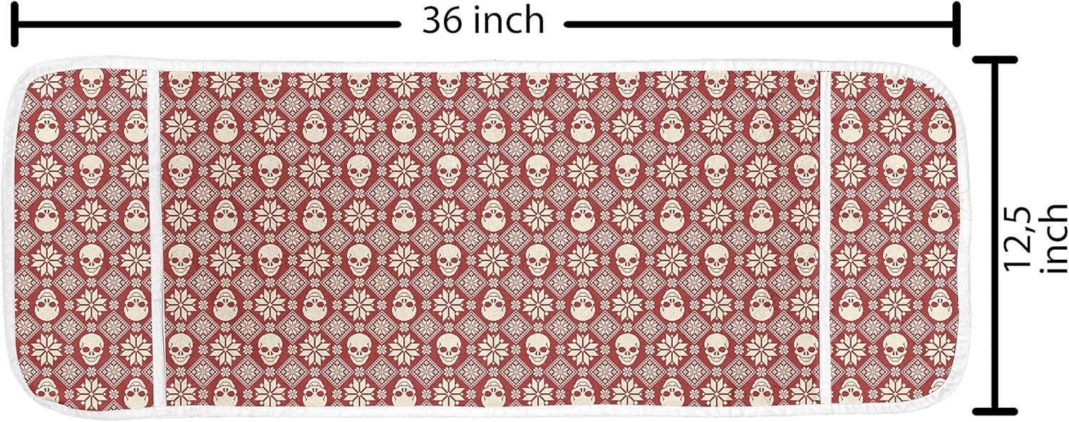 imageAmbesonne Eiffel Microwave Oven Cover Valentines Day Inspired Pattern with France Paris Oh La La Texts Heart Shapes Water Resistant Organizer with Pockets for Kitchen 36 x 12 Pink White BlackRed Beige