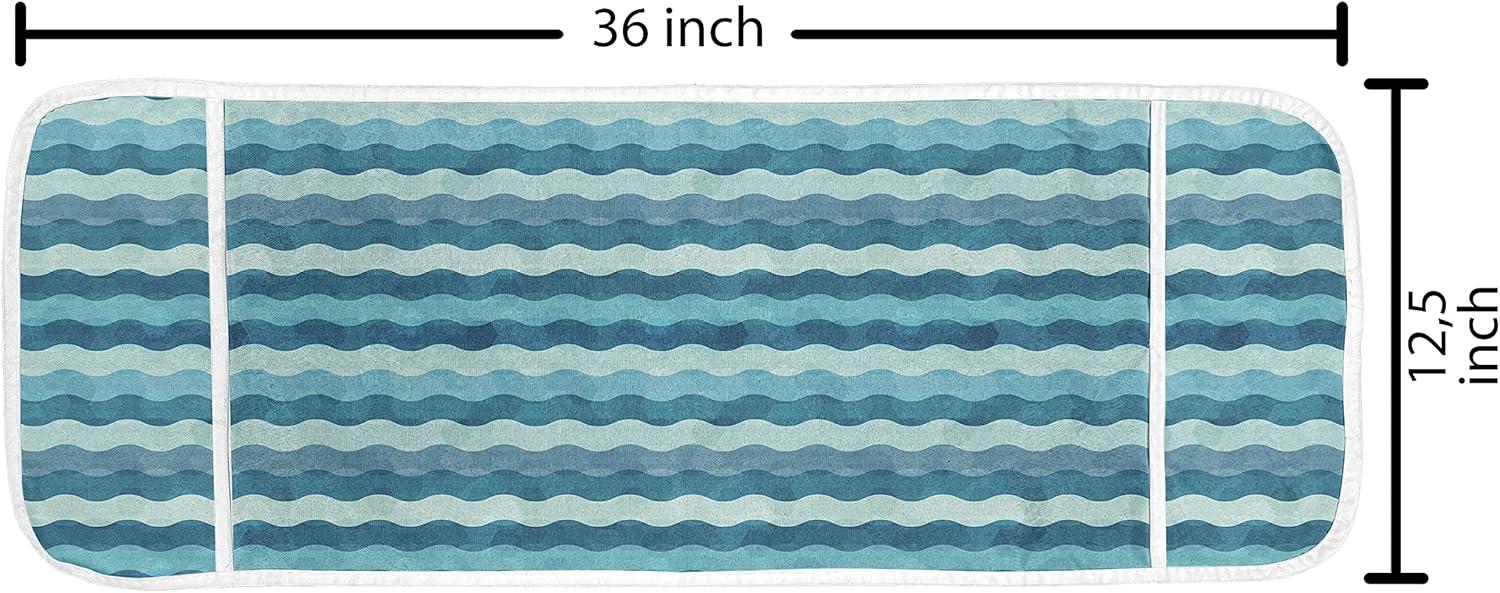 imageAmbesonne Eiffel Microwave Oven Cover Valentines Day Inspired Pattern with France Paris Oh La La Texts Heart Shapes Water Resistant Organizer with Pockets for Kitchen 36 x 12 Pink White BlackTurquoise Teal Blue