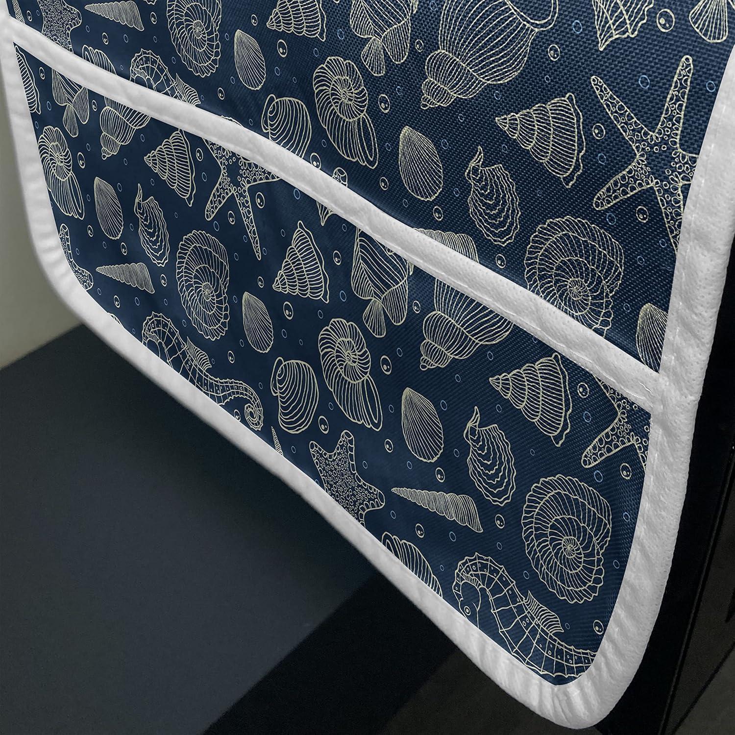 imageAmbesonne Eiffel Microwave Oven Cover Valentines Day Inspired Pattern with France Paris Oh La La Texts Heart Shapes Water Resistant Organizer with Pockets for Kitchen 36 x 12 Pink White BlackDark Blue Beige