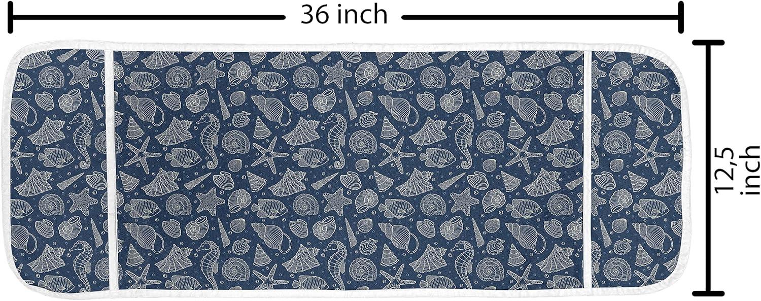 imageAmbesonne Eiffel Microwave Oven Cover Valentines Day Inspired Pattern with France Paris Oh La La Texts Heart Shapes Water Resistant Organizer with Pockets for Kitchen 36 x 12 Pink White BlackDark Blue Beige