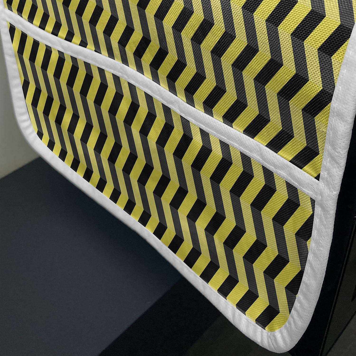 imageAmbesonne Eiffel Microwave Oven Cover Valentines Day Inspired Pattern with France Paris Oh La La Texts Heart Shapes Water Resistant Organizer with Pockets for Kitchen 36 x 12 Pink White BlackBlack Yellow