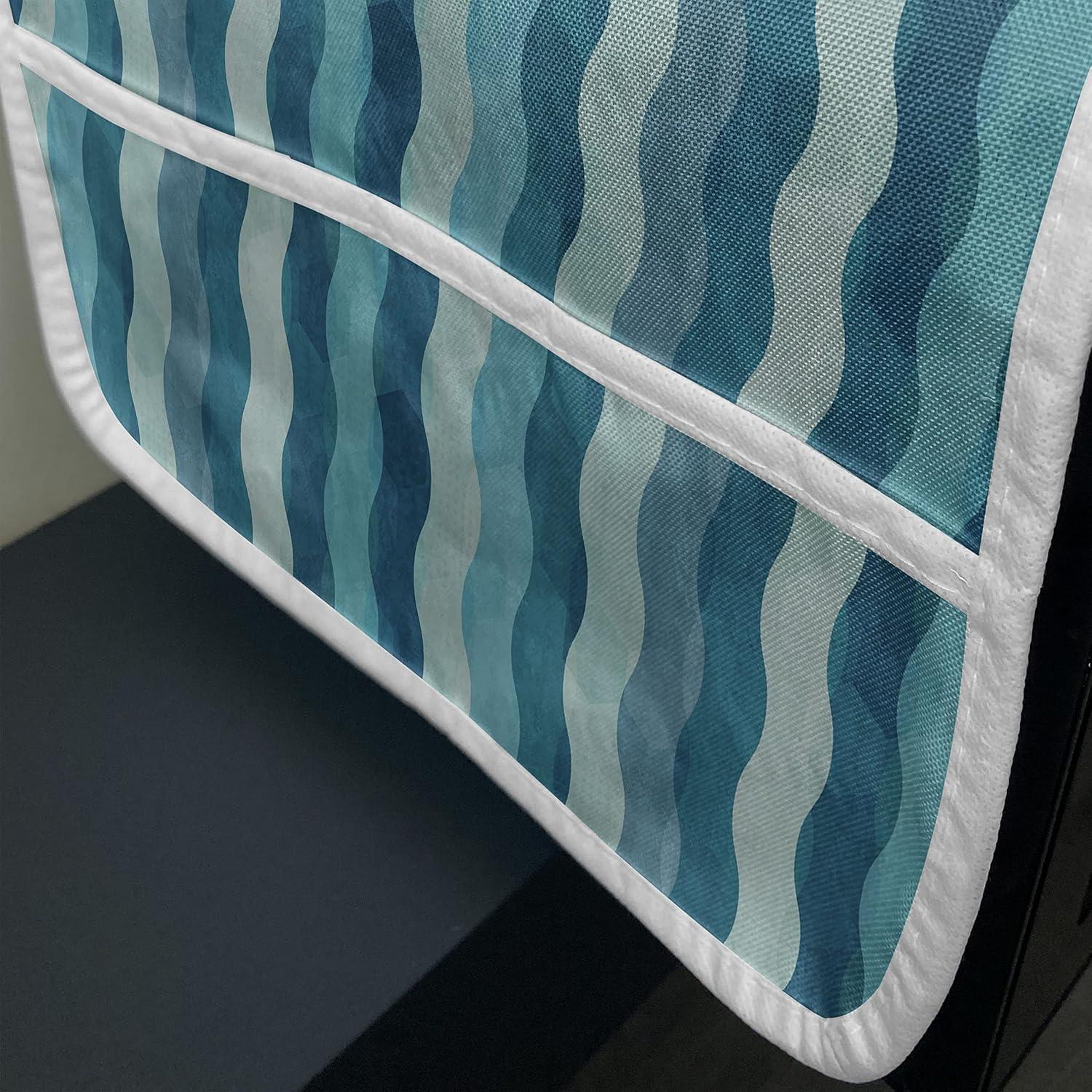 imageAmbesonne Eiffel Microwave Oven Cover Valentines Day Inspired Pattern with France Paris Oh La La Texts Heart Shapes Water Resistant Organizer with Pockets for Kitchen 36 x 12 Pink White BlackTurquoise Teal Blue
