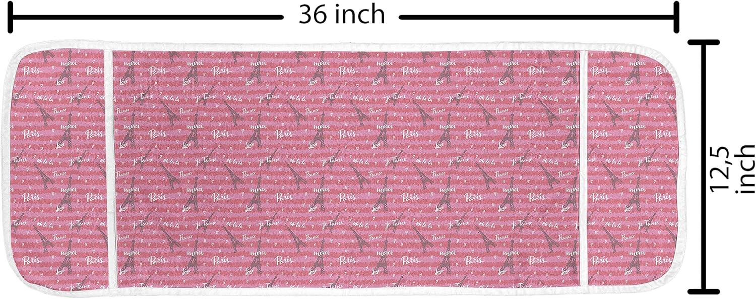 imageAmbesonne Eiffel Microwave Oven Cover Valentines Day Inspired Pattern with France Paris Oh La La Texts Heart Shapes Water Resistant Organizer with Pockets for Kitchen 36 x 12 Pink White BlackPink White Black