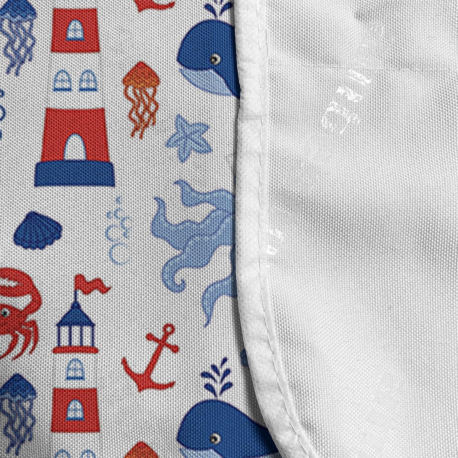 imageAmbesonne Eiffel Microwave Oven Cover Valentines Day Inspired Pattern with France Paris Oh La La Texts Heart Shapes Water Resistant Organizer with Pockets for Kitchen 36 x 12 Pink White BlackBlue Red White