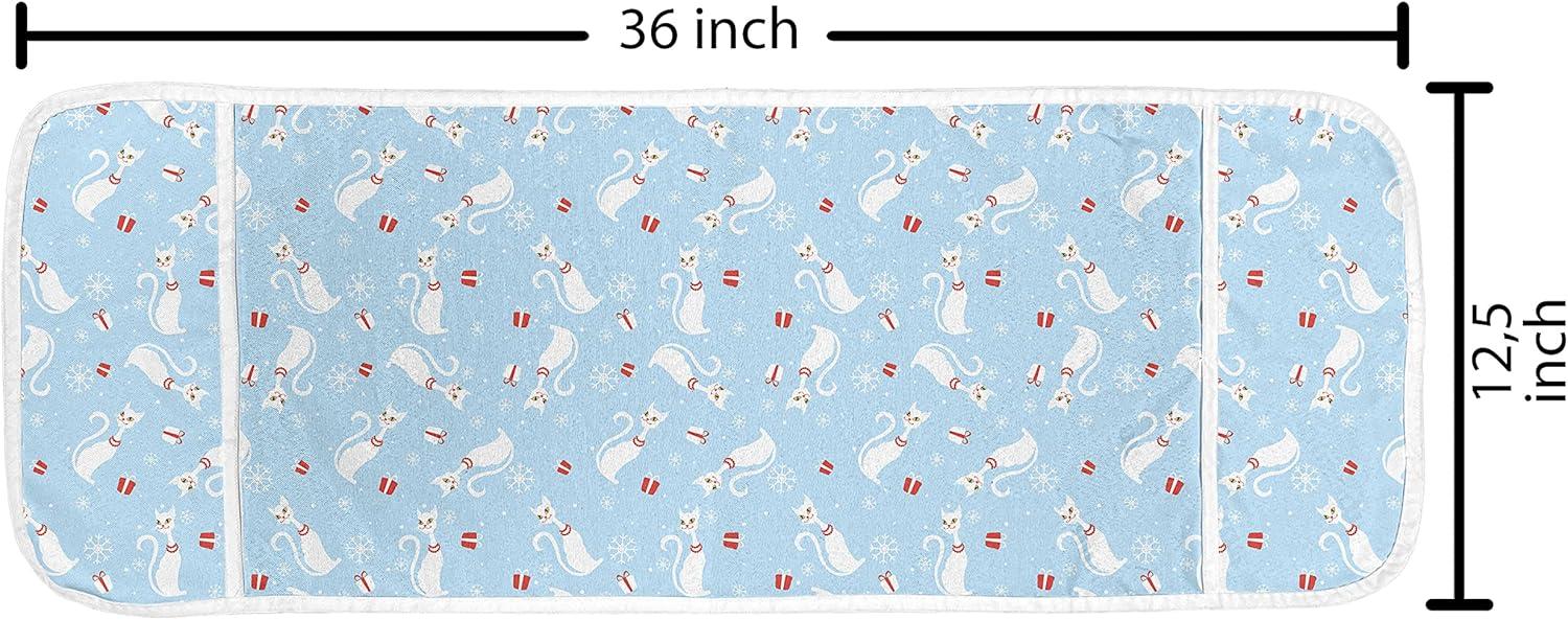 imageAmbesonne Eiffel Microwave Oven Cover Valentines Day Inspired Pattern with France Paris Oh La La Texts Heart Shapes Water Resistant Organizer with Pockets for Kitchen 36 x 12 Pink White BlackPale Blue Red White
