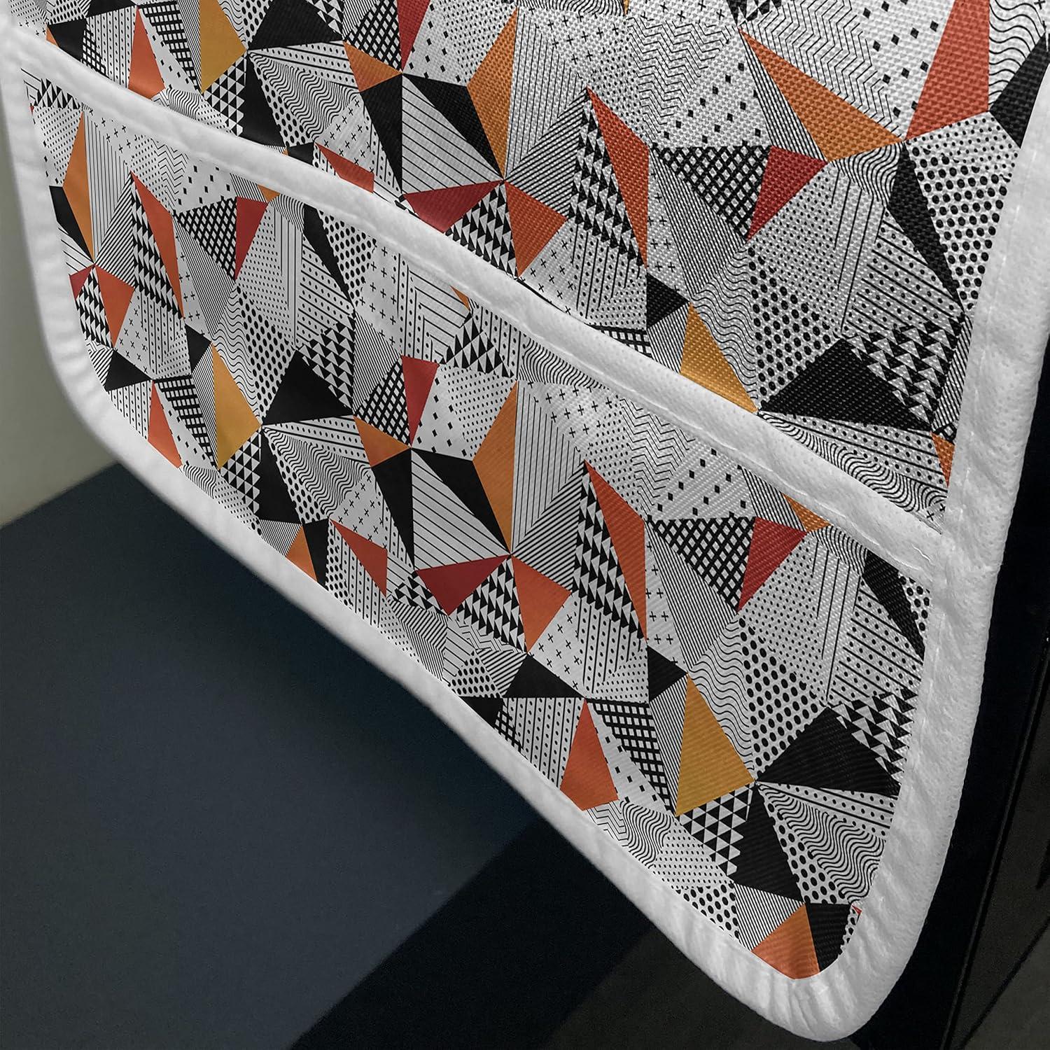 imageAmbesonne Eiffel Microwave Oven Cover Valentines Day Inspired Pattern with France Paris Oh La La Texts Heart Shapes Water Resistant Organizer with Pockets for Kitchen 36 x 12 Pink White BlackOrange Black White