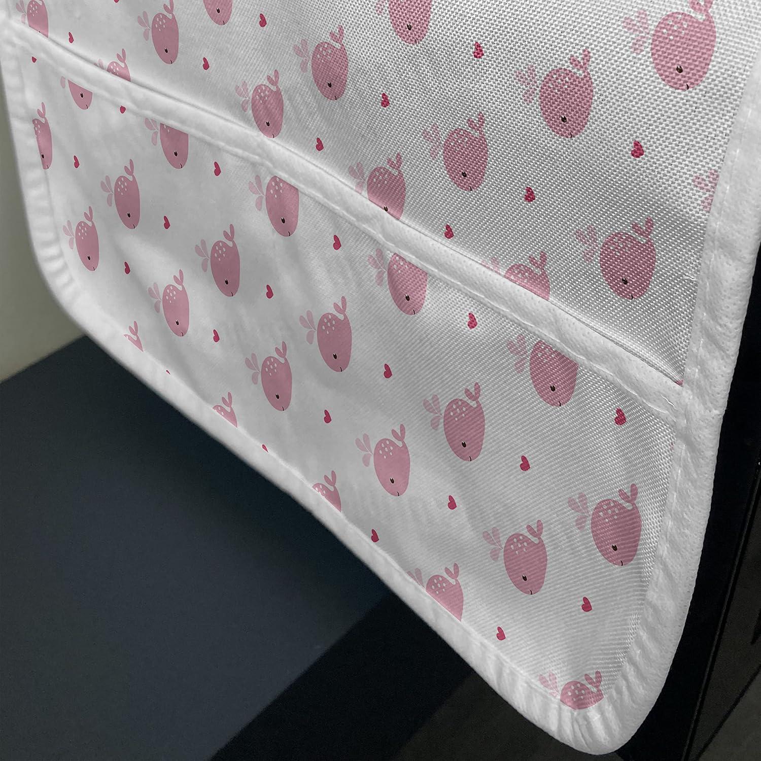 imageAmbesonne Eiffel Microwave Oven Cover Valentines Day Inspired Pattern with France Paris Oh La La Texts Heart Shapes Water Resistant Organizer with Pockets for Kitchen 36 x 12 Pink White BlackWhite and Pink