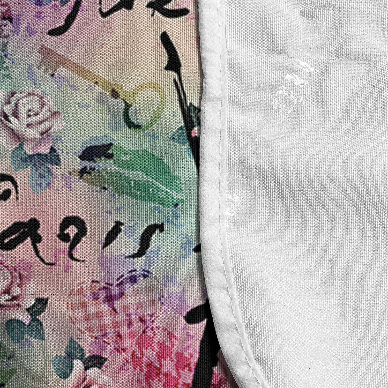 imageAmbesonne Eiffel Microwave Oven Cover Valentines Day Inspired Pattern with France Paris Oh La La Texts Heart Shapes Water Resistant Organizer with Pockets for Kitchen 36 x 12 Pink White BlackPale Green Sea Green