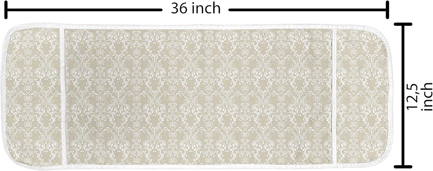 imageAmbesonne Eiffel Microwave Oven Cover Valentines Day Inspired Pattern with France Paris Oh La La Texts Heart Shapes Water Resistant Organizer with Pockets for Kitchen 36 x 12 Pink White BlackWhite Beige