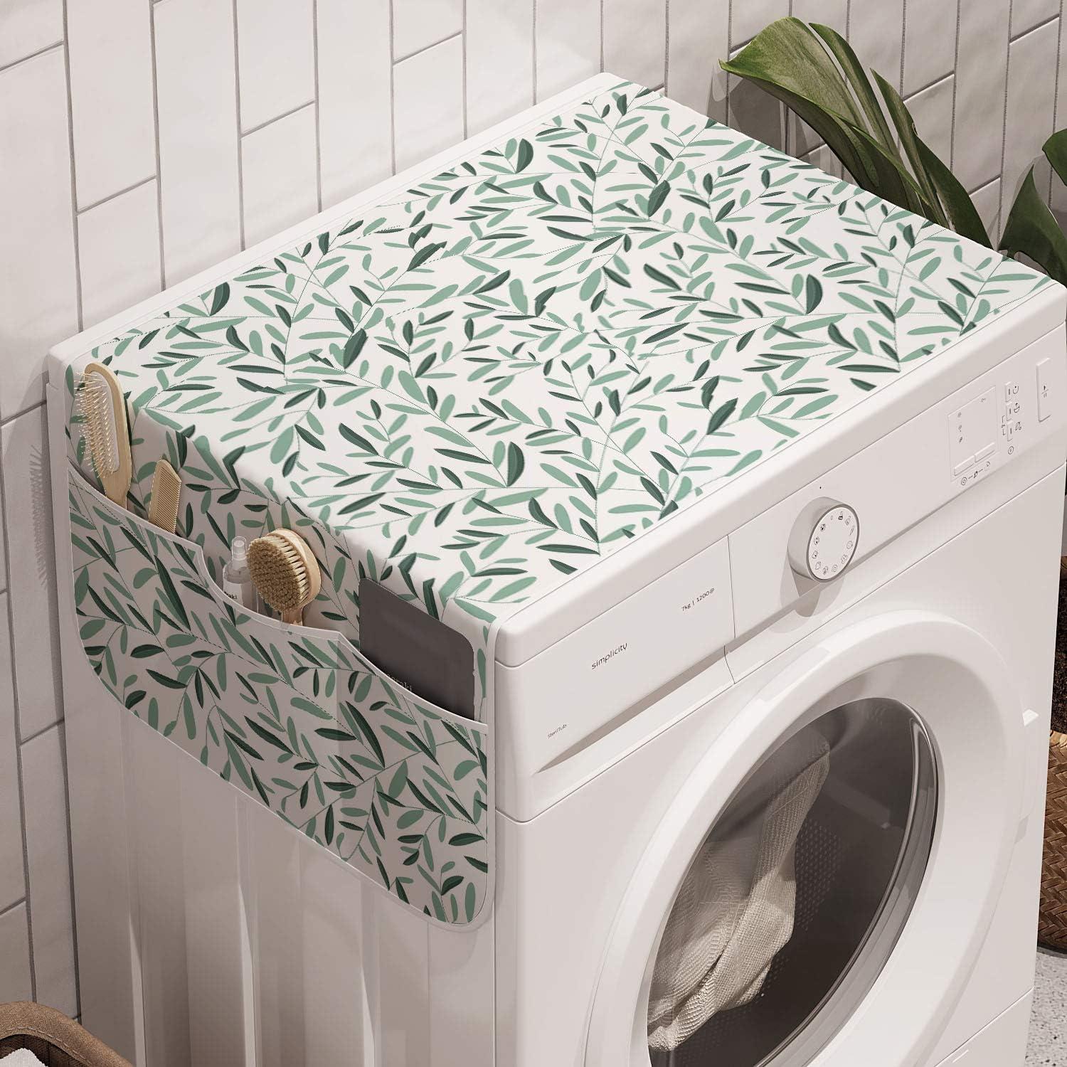 imageAmbesonne Eiffel Microwave Oven Cover Valentines Day Inspired Pattern with France Paris Oh La La Texts Heart Shapes Water Resistant Organizer with Pockets for Kitchen 36 x 12 Pink White BlackReseda Green White