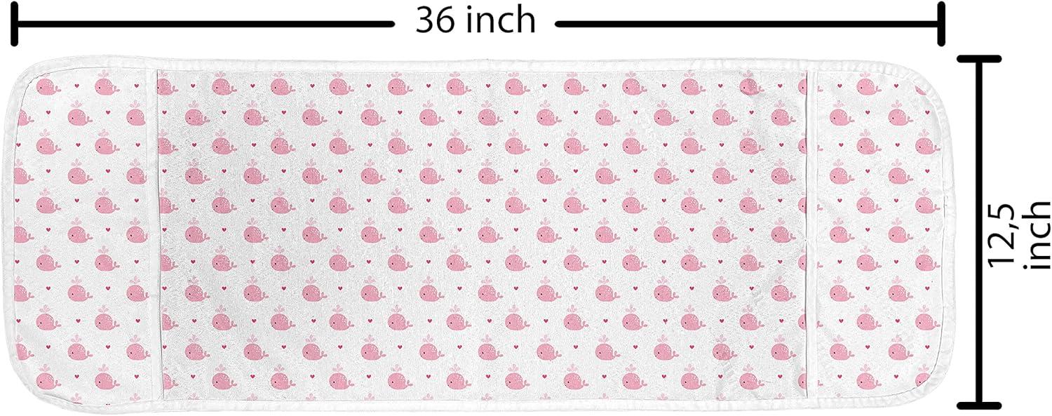 imageAmbesonne Eiffel Microwave Oven Cover Valentines Day Inspired Pattern with France Paris Oh La La Texts Heart Shapes Water Resistant Organizer with Pockets for Kitchen 36 x 12 Pink White BlackWhite and Pink