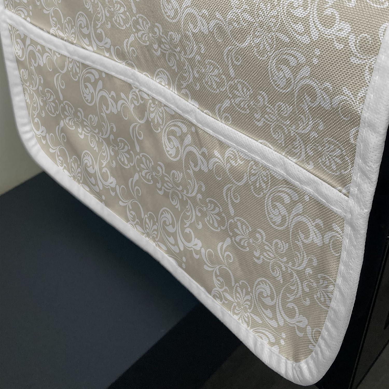 imageAmbesonne Eiffel Microwave Oven Cover Valentines Day Inspired Pattern with France Paris Oh La La Texts Heart Shapes Water Resistant Organizer with Pockets for Kitchen 36 x 12 Pink White BlackWhite Beige