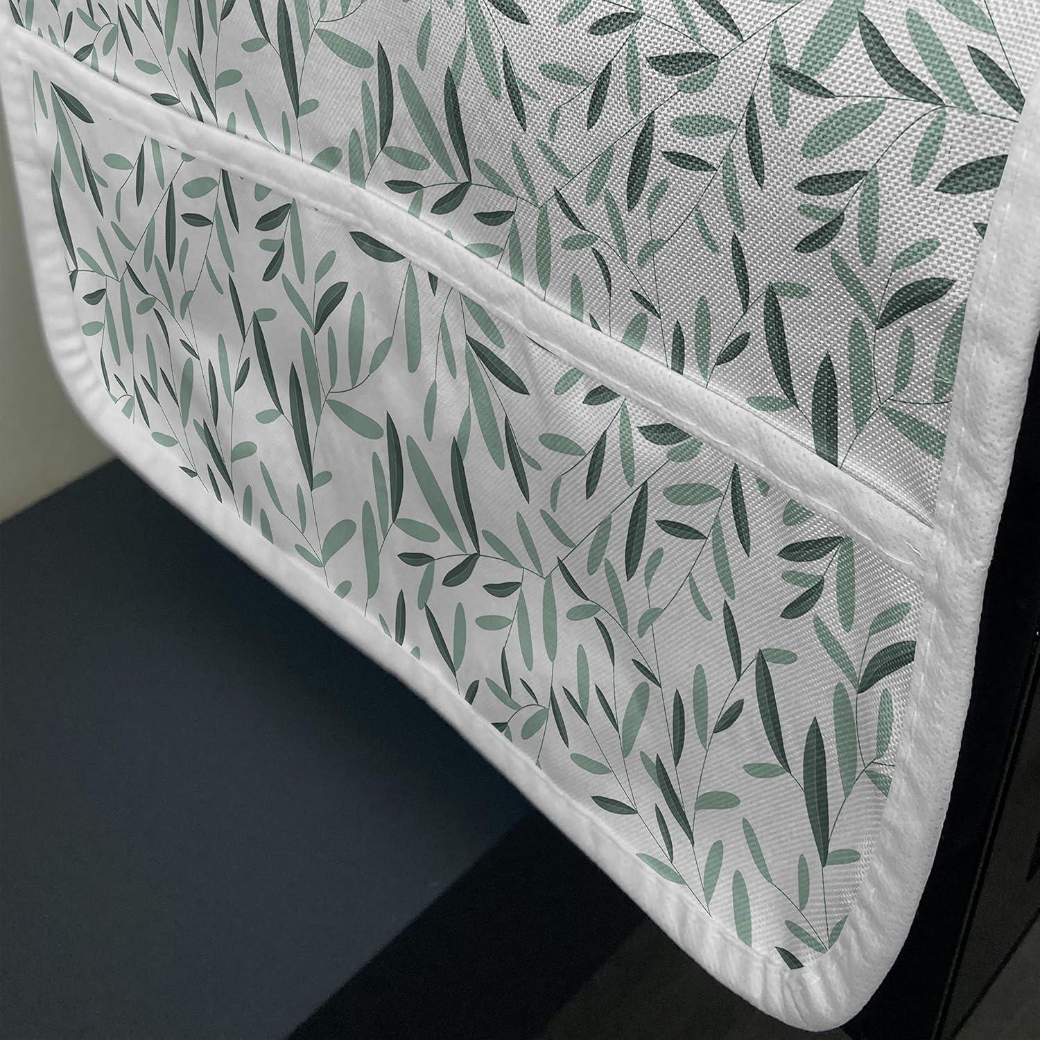 imageAmbesonne Eiffel Microwave Oven Cover Valentines Day Inspired Pattern with France Paris Oh La La Texts Heart Shapes Water Resistant Organizer with Pockets for Kitchen 36 x 12 Pink White BlackReseda Green White