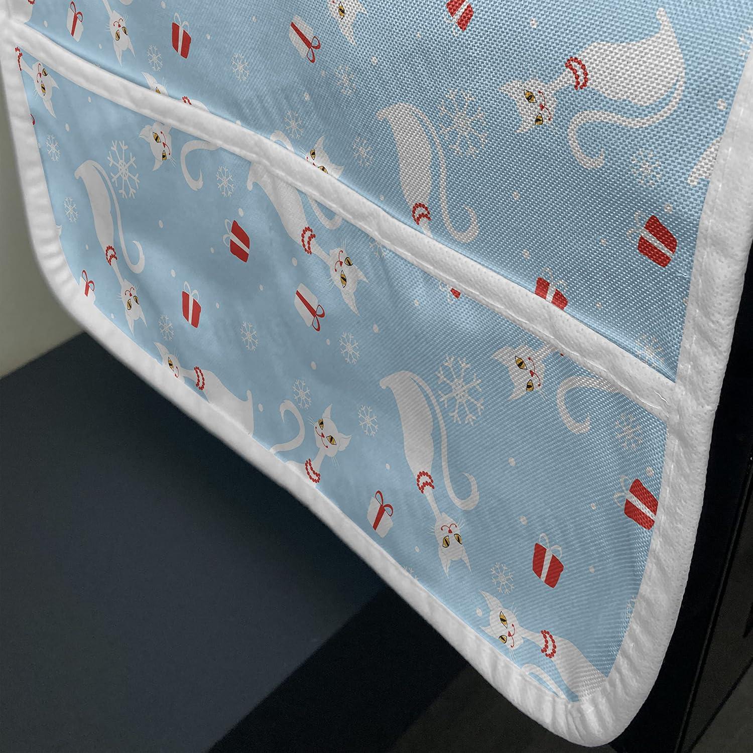imageAmbesonne Eiffel Microwave Oven Cover Valentines Day Inspired Pattern with France Paris Oh La La Texts Heart Shapes Water Resistant Organizer with Pockets for Kitchen 36 x 12 Pink White BlackPale Blue Red White