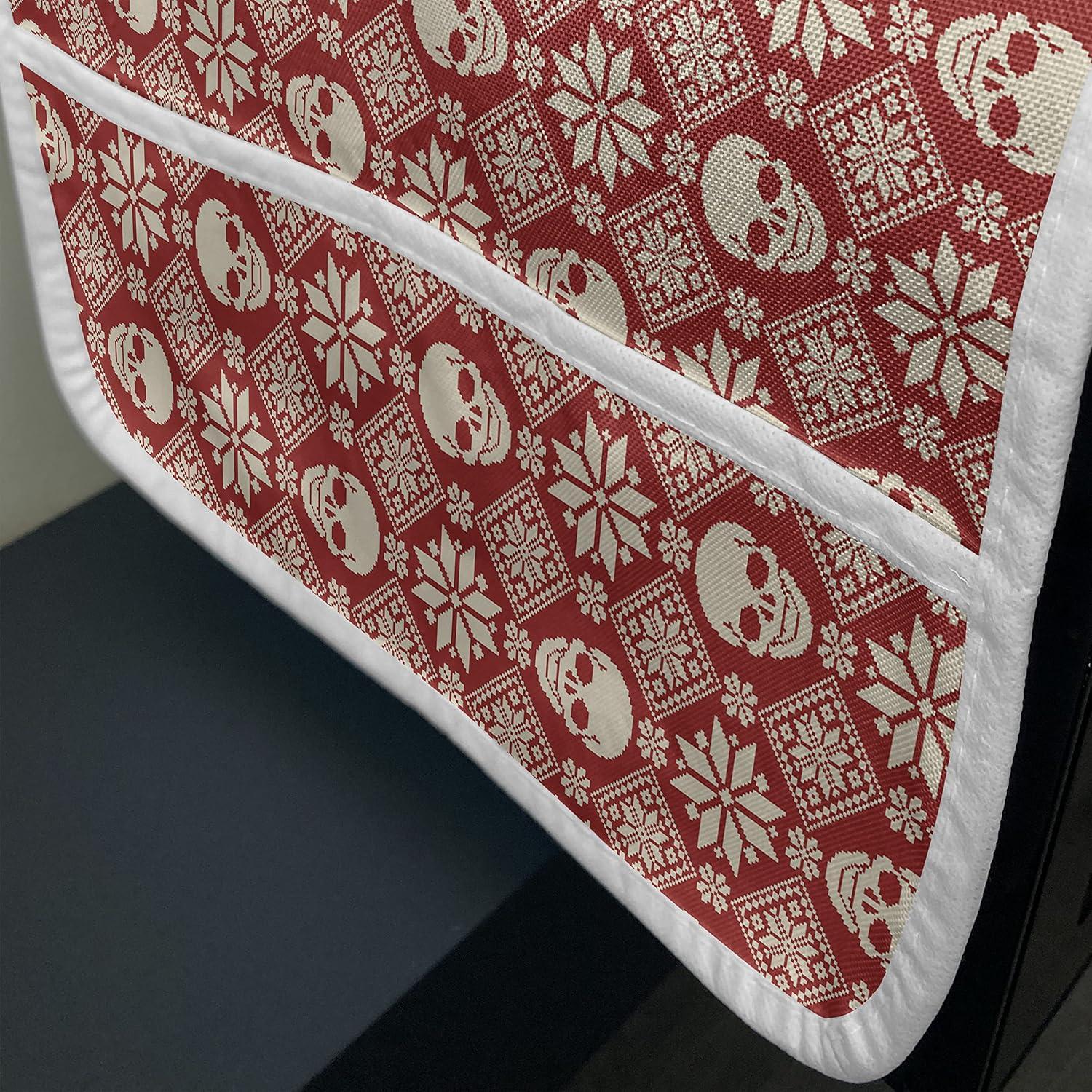 imageAmbesonne Eiffel Microwave Oven Cover Valentines Day Inspired Pattern with France Paris Oh La La Texts Heart Shapes Water Resistant Organizer with Pockets for Kitchen 36 x 12 Pink White BlackRed Beige