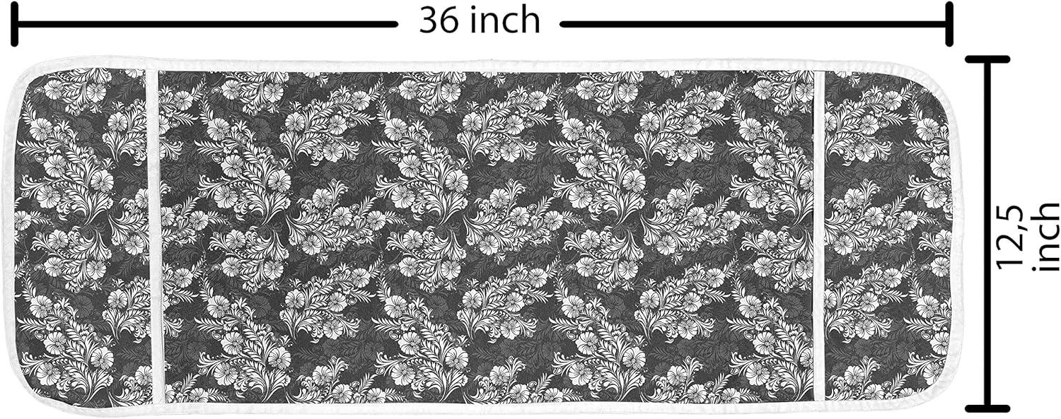 imageAmbesonne Eiffel Microwave Oven Cover Valentines Day Inspired Pattern with France Paris Oh La La Texts Heart Shapes Water Resistant Organizer with Pockets for Kitchen 36 x 12 Pink White BlackDark Taupe White