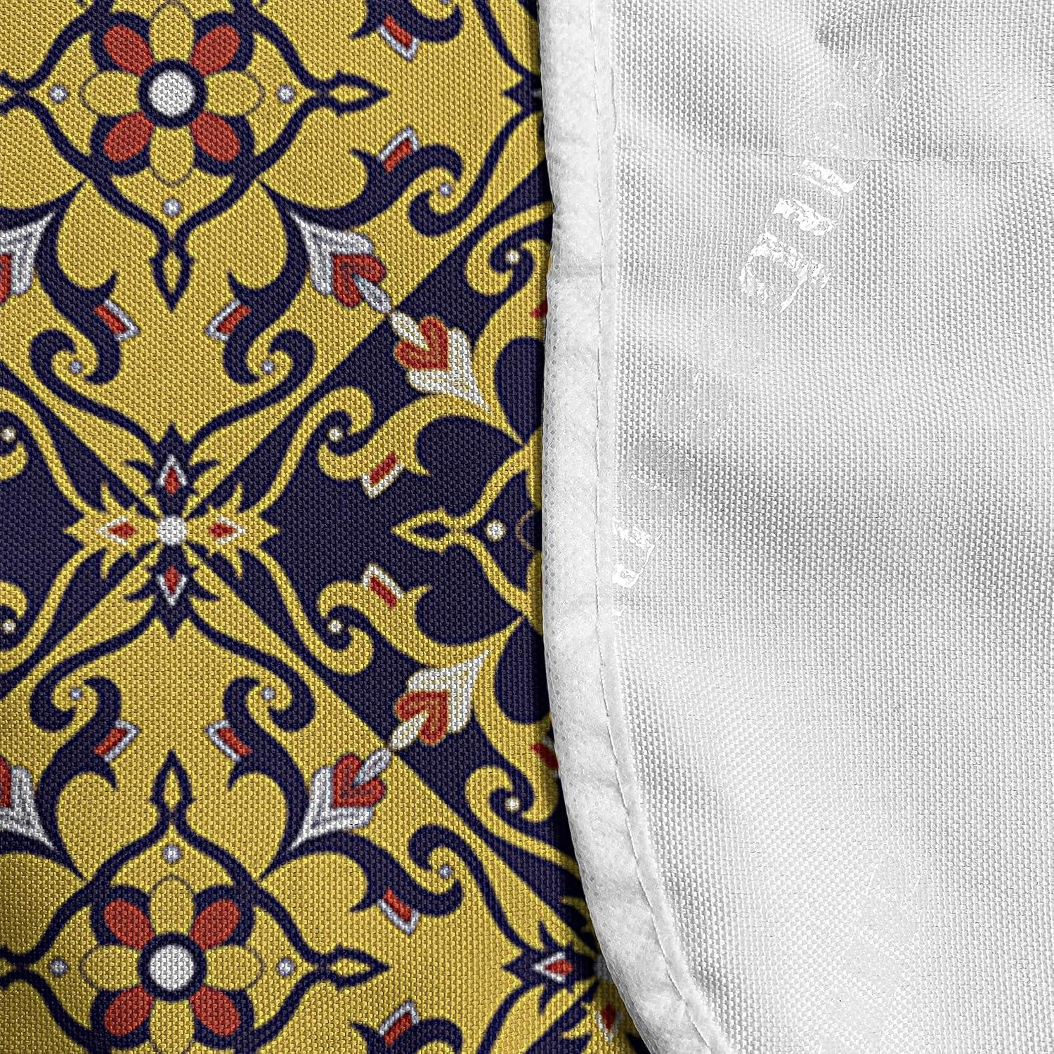imageAmbesonne Hearts Microwave Oven Cover Valentines Day Theme Hand Drawn Repeated Romantic Modern Love Shapes Pattern Water Resistant Organizer with Pockets for Kitchen 36 x 12 Champagne BlackMustard and Dark Indigo