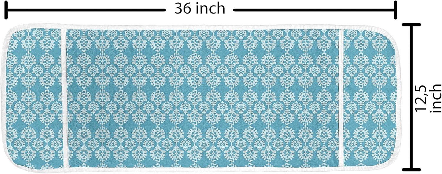 imageAmbesonne Hearts Microwave Oven Cover Valentines Day Theme Hand Drawn Repeated Romantic Modern Love Shapes Pattern Water Resistant Organizer with Pockets for Kitchen 36 x 12 Champagne BlackSky Blue and Coconut