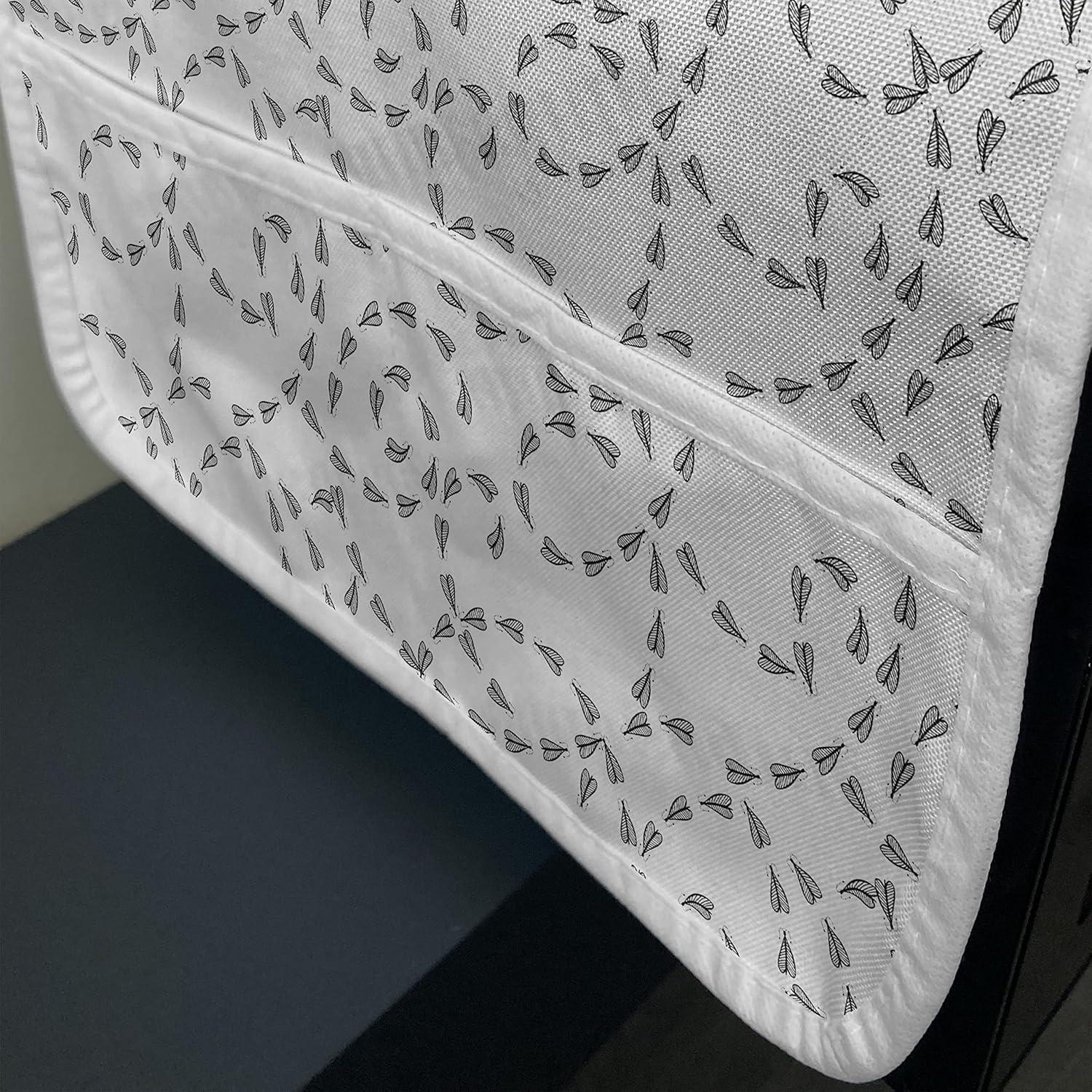 imageAmbesonne Hearts Microwave Oven Cover Valentines Day Theme Hand Drawn Repeated Romantic Modern Love Shapes Pattern Water Resistant Organizer with Pockets for Kitchen 36 x 12 Champagne BlackWhite Pale Taupe