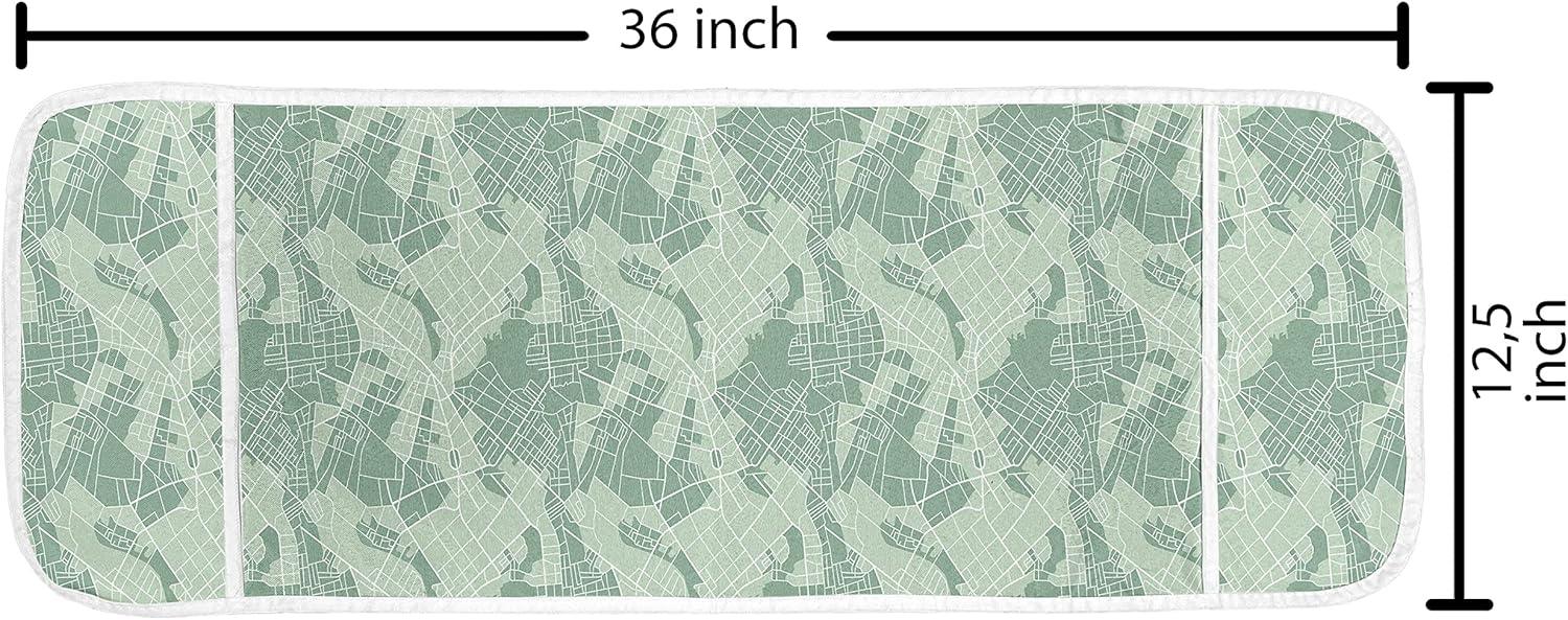 imageAmbesonne Hearts Microwave Oven Cover Valentines Day Theme Hand Drawn Repeated Romantic Modern Love Shapes Pattern Water Resistant Organizer with Pockets for Kitchen 36 x 12 Champagne BlackPale Teal