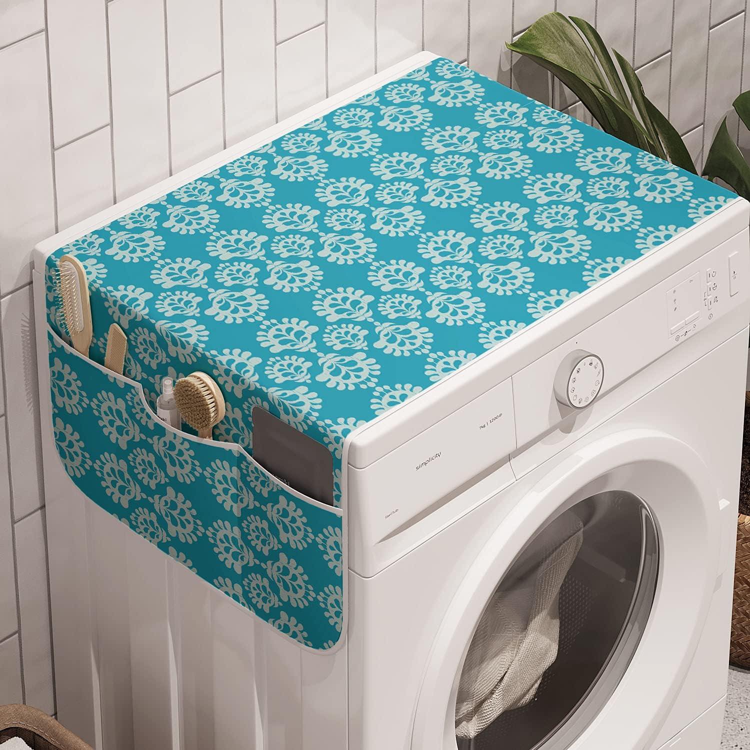 imageAmbesonne Hearts Microwave Oven Cover Valentines Day Theme Hand Drawn Repeated Romantic Modern Love Shapes Pattern Water Resistant Organizer with Pockets for Kitchen 36 x 12 Champagne BlackSky Blue and Coconut