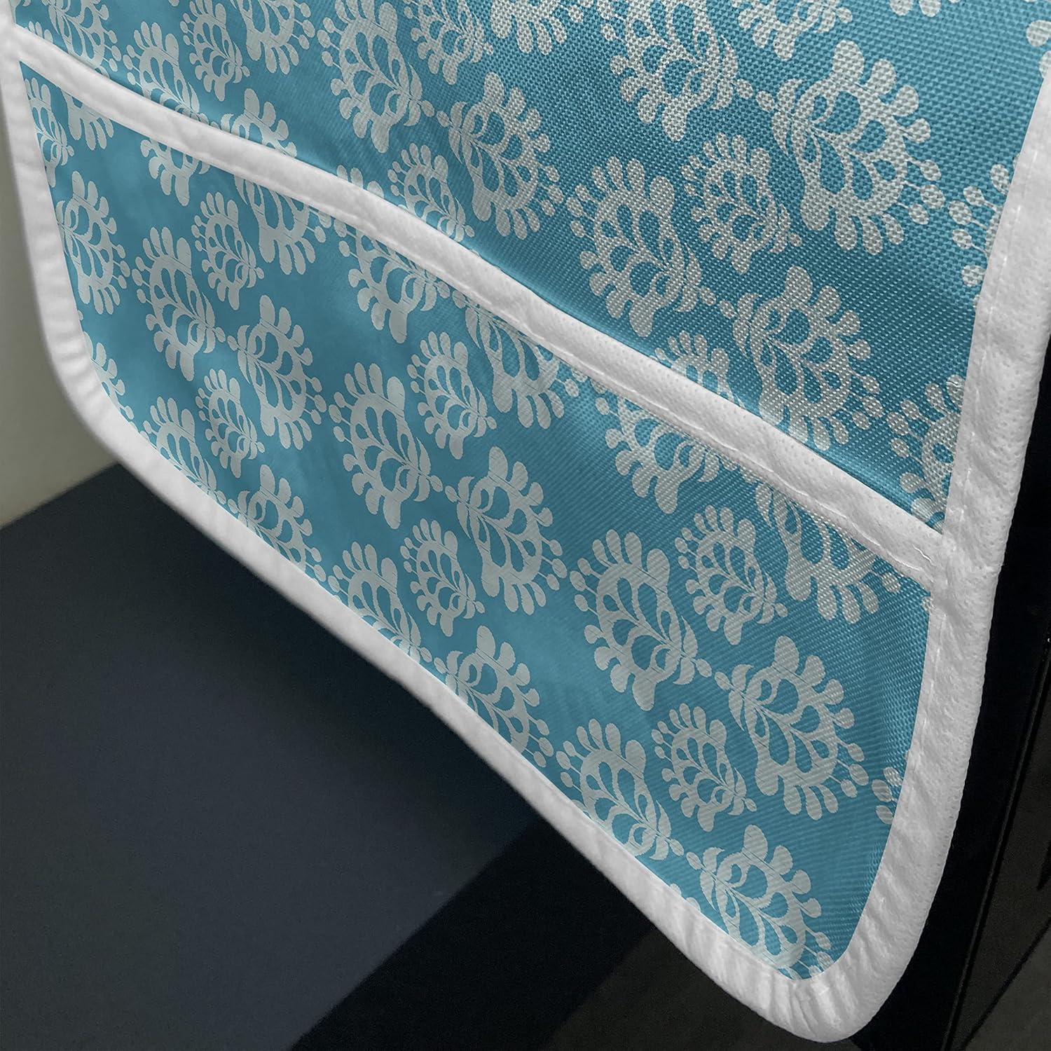 imageAmbesonne Hearts Microwave Oven Cover Valentines Day Theme Hand Drawn Repeated Romantic Modern Love Shapes Pattern Water Resistant Organizer with Pockets for Kitchen 36 x 12 Champagne BlackSky Blue and Coconut