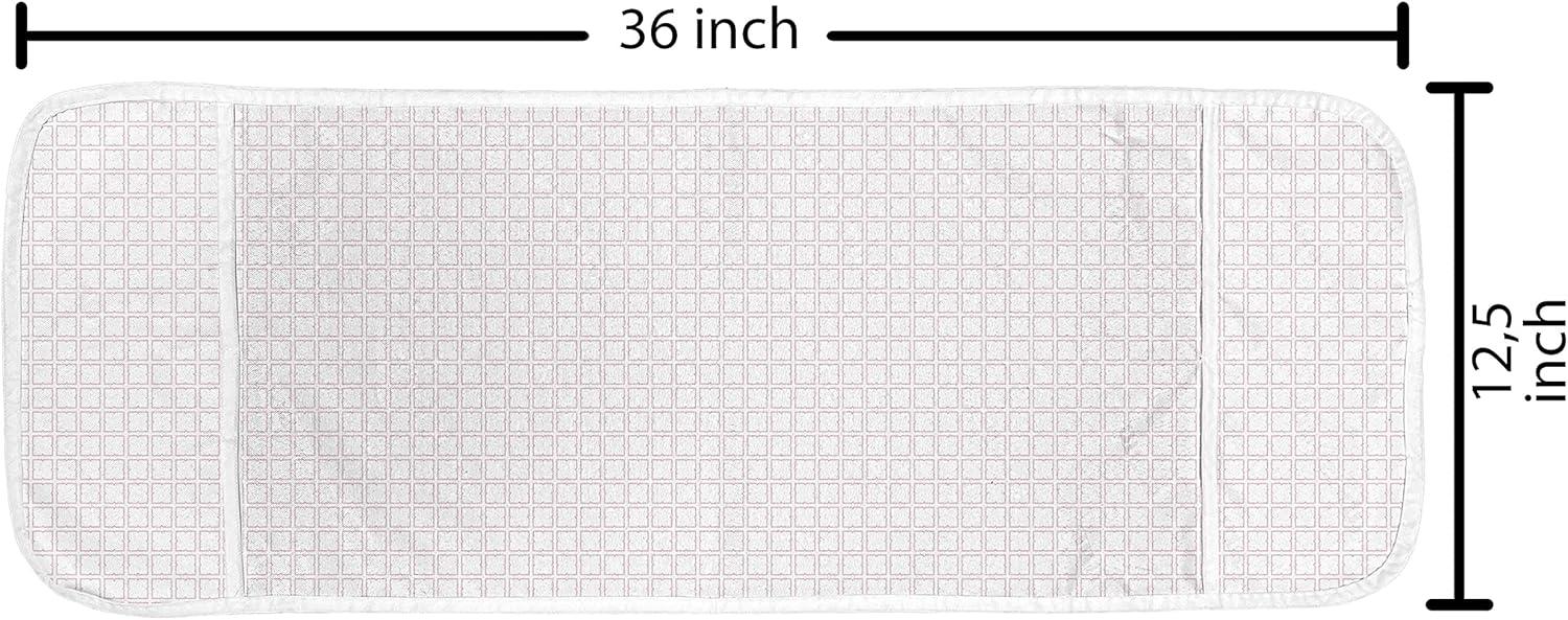 imageAmbesonne Hearts Microwave Oven Cover Valentines Day Theme Hand Drawn Repeated Romantic Modern Love Shapes Pattern Water Resistant Organizer with Pockets for Kitchen 36 x 12 Champagne BlackPale Rose White