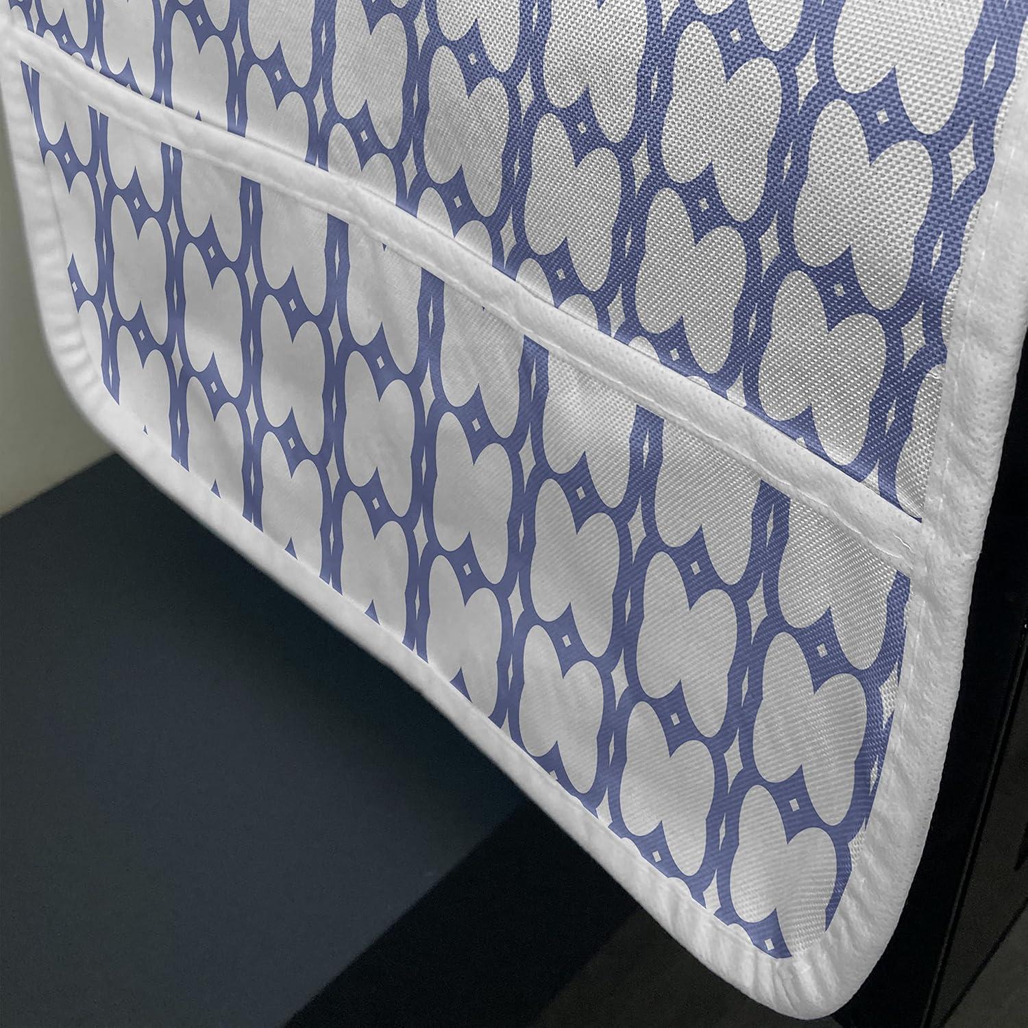 imageAmbesonne Hearts Microwave Oven Cover Valentines Day Theme Hand Drawn Repeated Romantic Modern Love Shapes Pattern Water Resistant Organizer with Pockets for Kitchen 36 x 12 Champagne BlackDark Ceil Blue and White