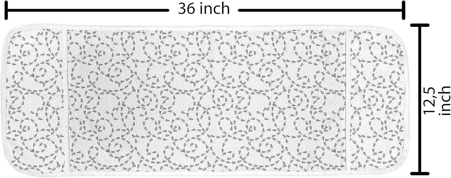 imageAmbesonne Hearts Microwave Oven Cover Valentines Day Theme Hand Drawn Repeated Romantic Modern Love Shapes Pattern Water Resistant Organizer with Pockets for Kitchen 36 x 12 Champagne BlackWhite Pale Taupe