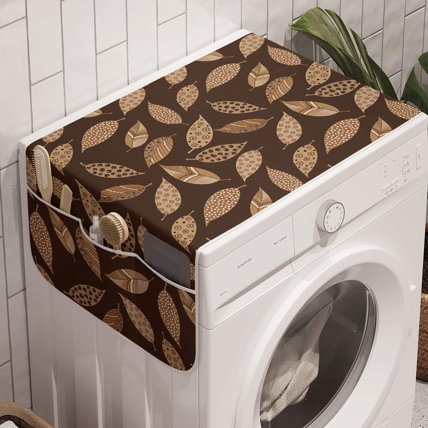 imageAmbesonne Valentines Day Microwave Oven Cover Love Themed Simple Pattern with Hearts Water Resistant Organizer with Pockets for Kitchen 36 x 12 Pink FuchsiaCocoa Champagne