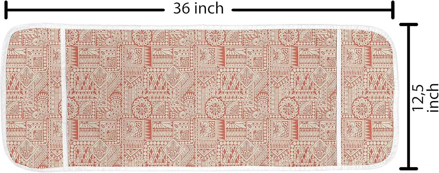 imageAmbesonne Valentines Day Microwave Oven Cover Love Themed Simple Pattern with Hearts Water Resistant Organizer with Pockets for Kitchen 36 x 12 Pink FuchsiaBurnt Sienna Grey Yellow