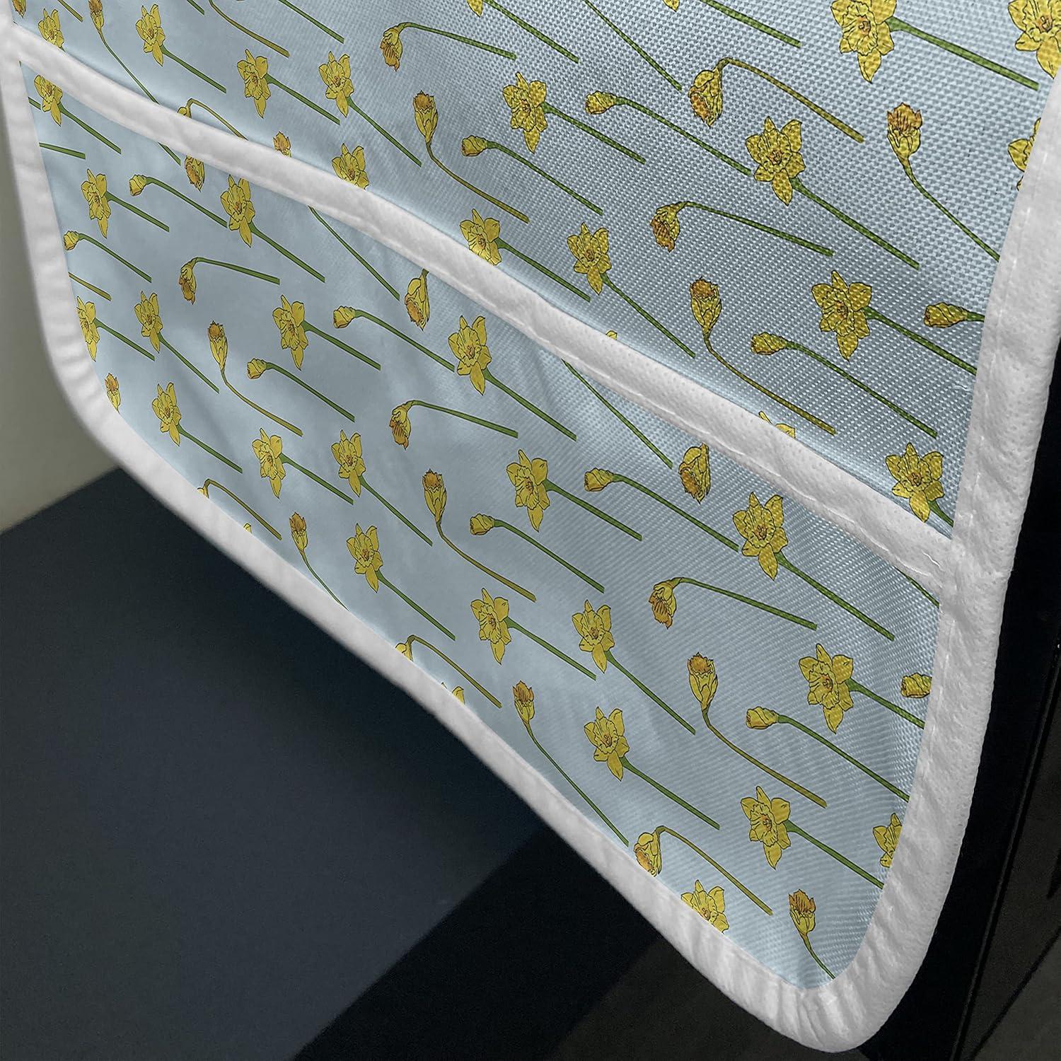imageAmbesonne Valentines Day Microwave Oven Cover Love Themed Simple Pattern with Hearts Water Resistant Organizer with Pockets for Kitchen 36 x 12 Pink FuchsiaPale Blue Mustard