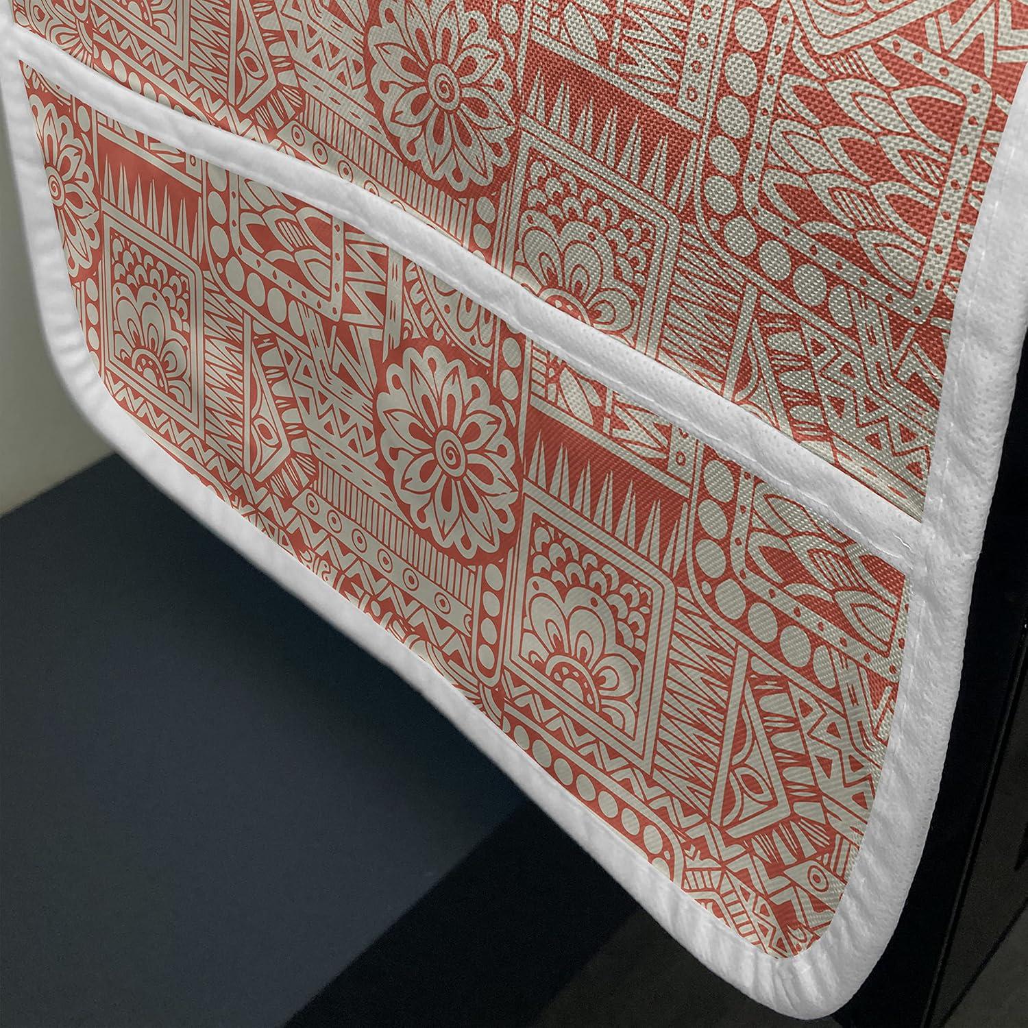 imageAmbesonne Valentines Day Microwave Oven Cover Love Themed Simple Pattern with Hearts Water Resistant Organizer with Pockets for Kitchen 36 x 12 Pink FuchsiaBurnt Sienna Grey Yellow
