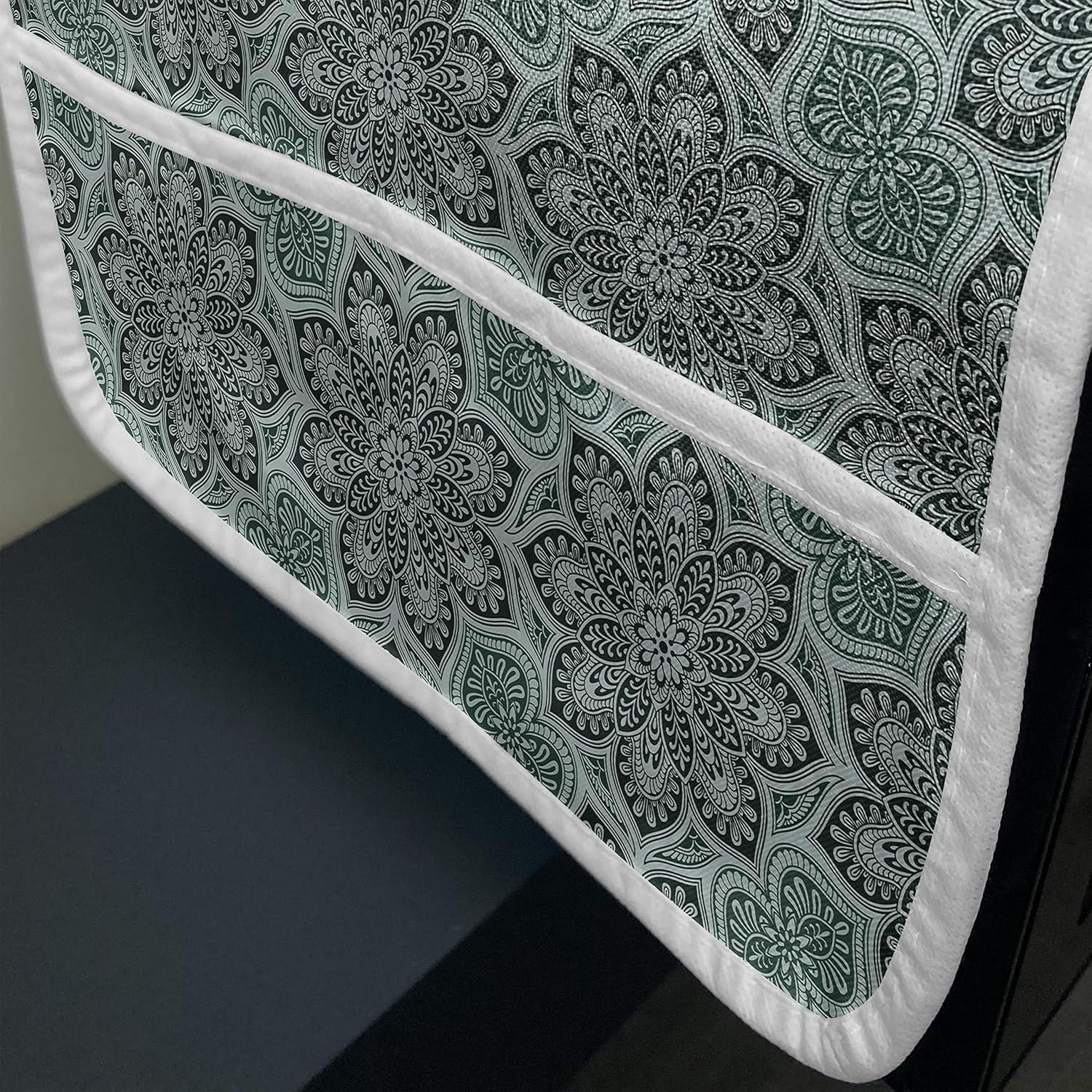 imageAmbesonne Valentines Day Microwave Oven Cover Love Themed Simple Pattern with Hearts Water Resistant Organizer with Pockets for Kitchen 36 x 12 Pink FuchsiaForest Green Seafoam