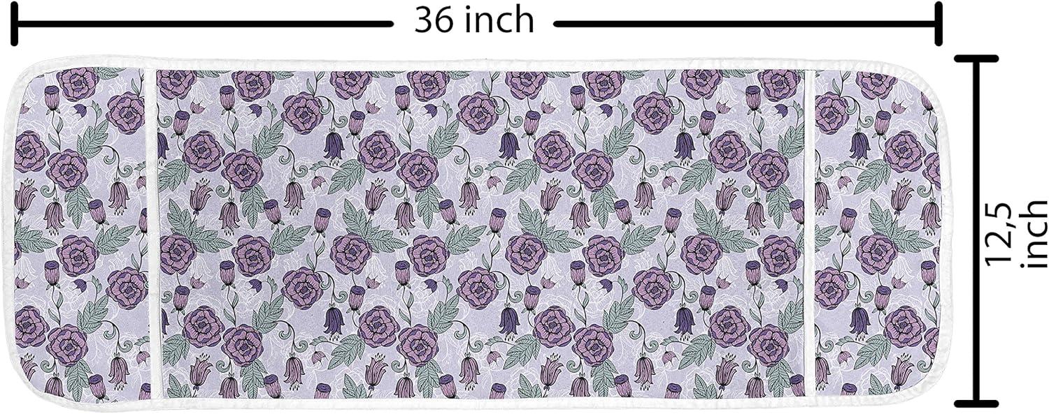imageAmbesonne Valentines Day Microwave Oven Cover Love Themed Simple Pattern with Hearts Water Resistant Organizer with Pockets for Kitchen 36 x 12 Pink FuchsiaPastel Purple and Multicolor