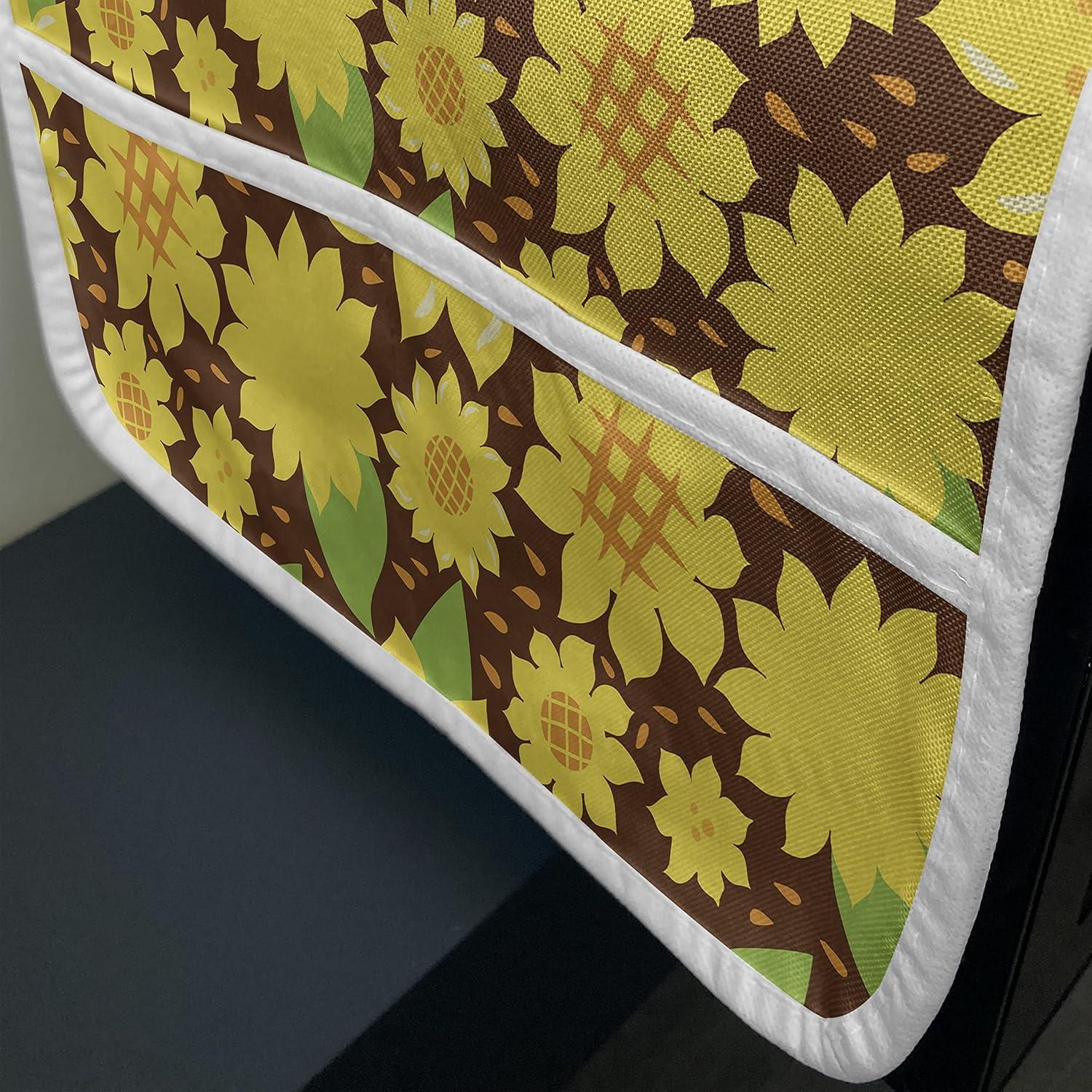 imageAmbesonne Valentines Day Microwave Oven Cover Love Themed Simple Pattern with Hearts Water Resistant Organizer with Pockets for Kitchen 36 x 12 Pink FuchsiaYellow Brown