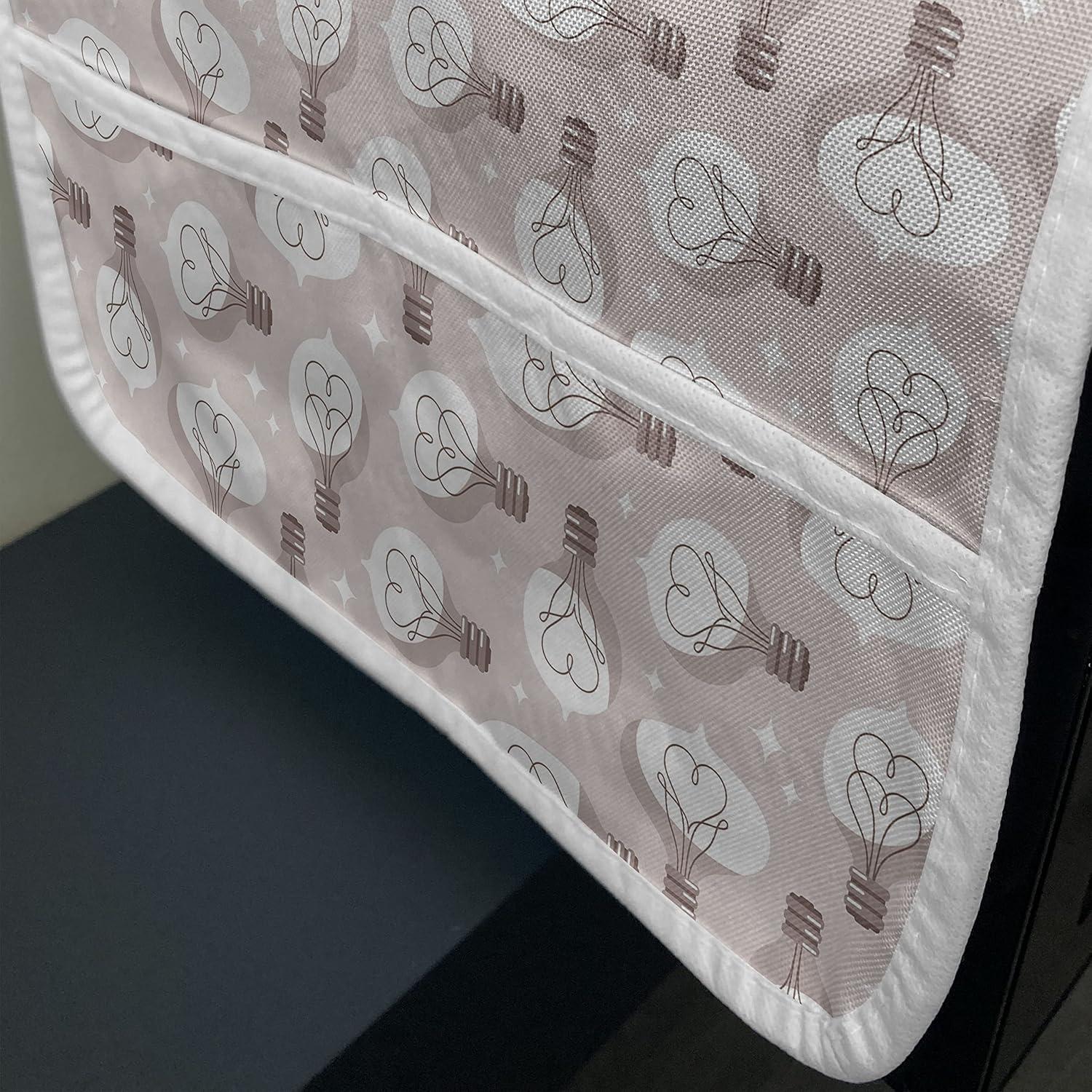 imageAmbesonne Valentines Day Microwave Oven Cover Love Themed Simple Pattern with Hearts Water Resistant Organizer with Pockets for Kitchen 36 x 12 Pink FuchsiaWarm Taupe Pale Eggshell