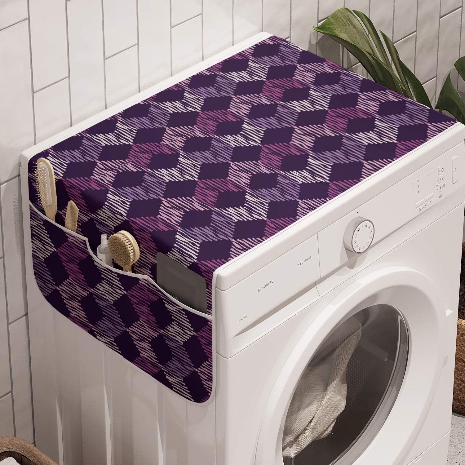 imageAmbesonne Valentines Day Microwave Oven Cover Love Themed Simple Pattern with Hearts Water Resistant Organizer with Pockets for Kitchen 36 x 12 Pink FuchsiaPurple Fuchsia