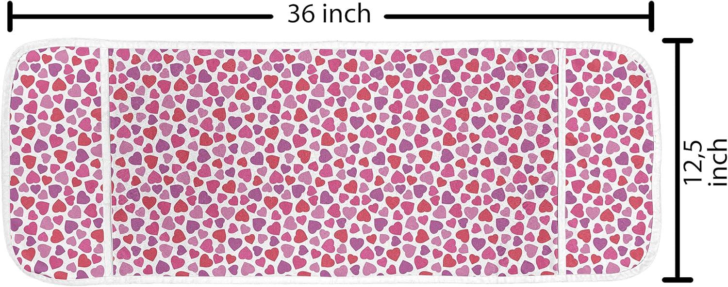 imageAmbesonne Valentines Day Microwave Oven Cover Love Themed Simple Pattern with Hearts Water Resistant Organizer with Pockets for Kitchen 36 x 12 Pink FuchsiaPink Fuchsia