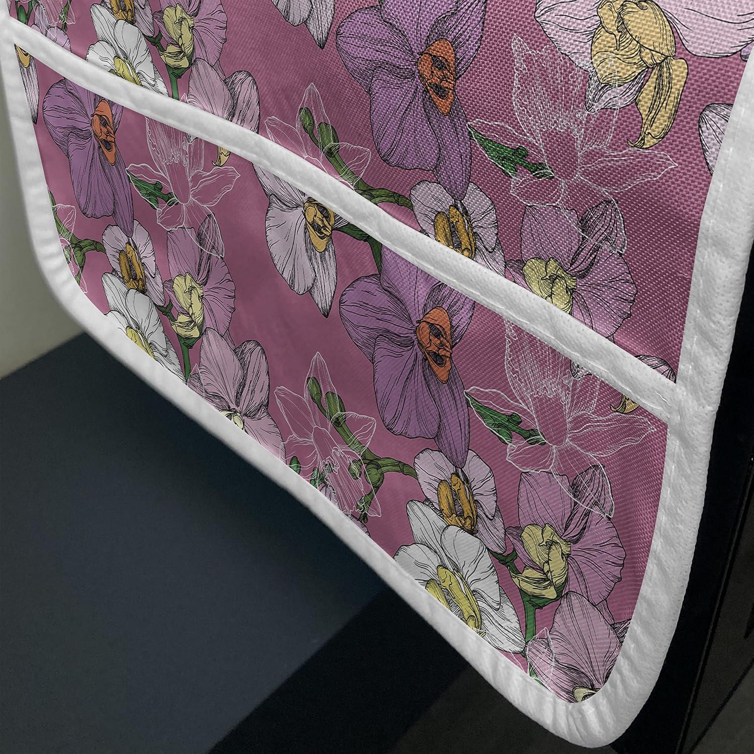 imageAmbesonne Valentines Day Microwave Oven Cover Love Themed Simple Pattern with Hearts Water Resistant Organizer with Pockets for Kitchen 36 x 12 Pink FuchsiaPale Fuchsia and Multicolor