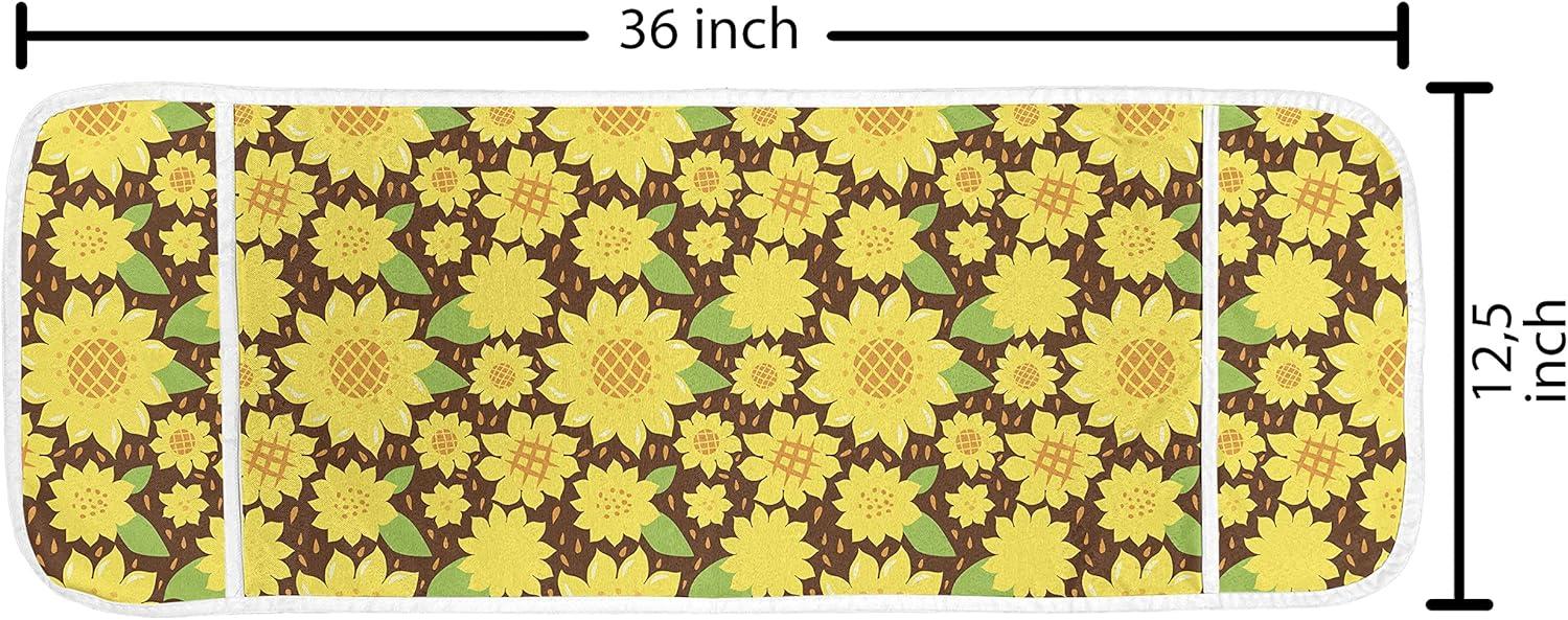 imageAmbesonne Valentines Day Microwave Oven Cover Love Themed Simple Pattern with Hearts Water Resistant Organizer with Pockets for Kitchen 36 x 12 Pink FuchsiaYellow Brown