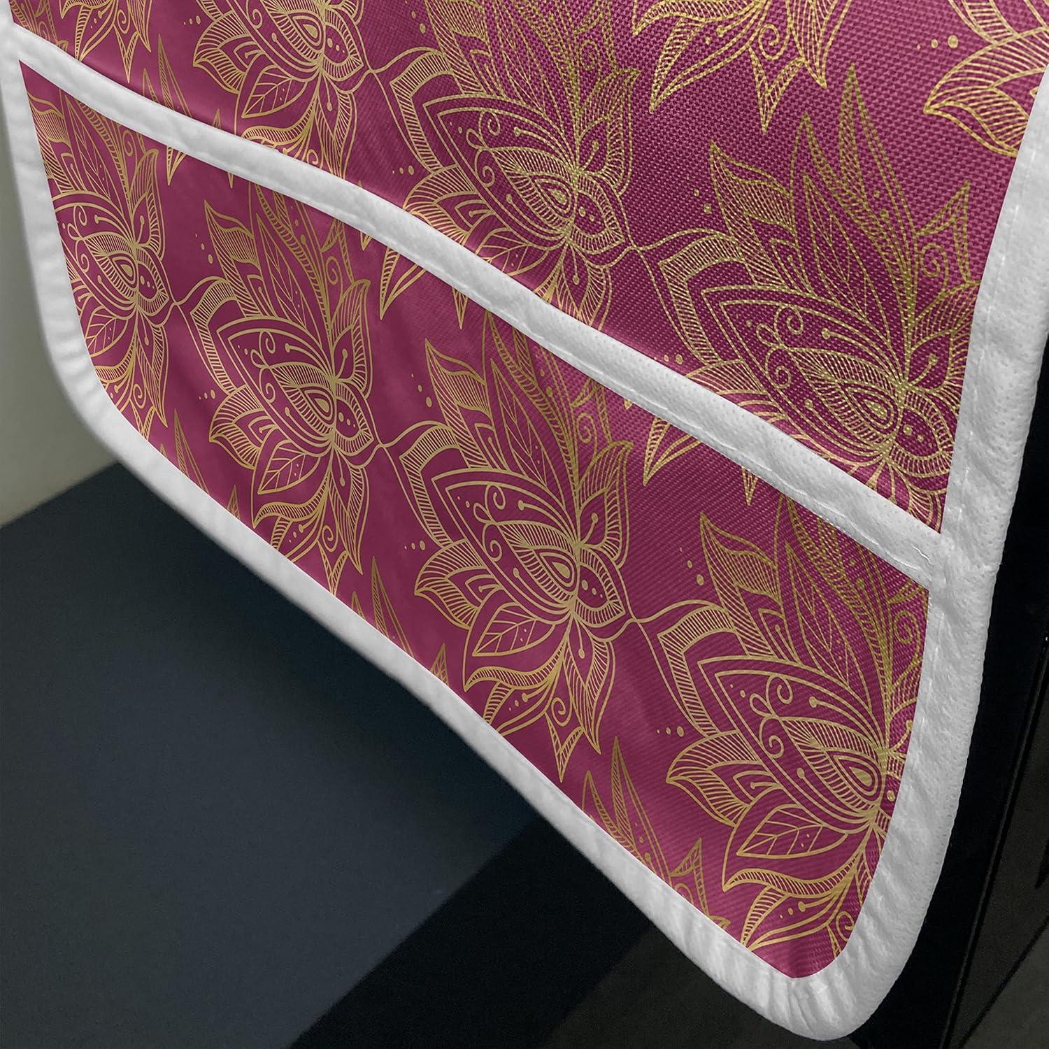 imageAmbesonne Valentines Day Microwave Oven Cover Love Themed Simple Pattern with Hearts Water Resistant Organizer with Pockets for Kitchen 36 x 12 Pink FuchsiaMagenta Sand Brown