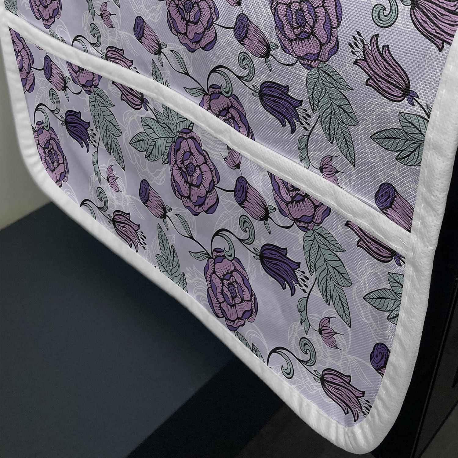 imageAmbesonne Valentines Day Microwave Oven Cover Love Themed Simple Pattern with Hearts Water Resistant Organizer with Pockets for Kitchen 36 x 12 Pink FuchsiaPastel Purple and Multicolor